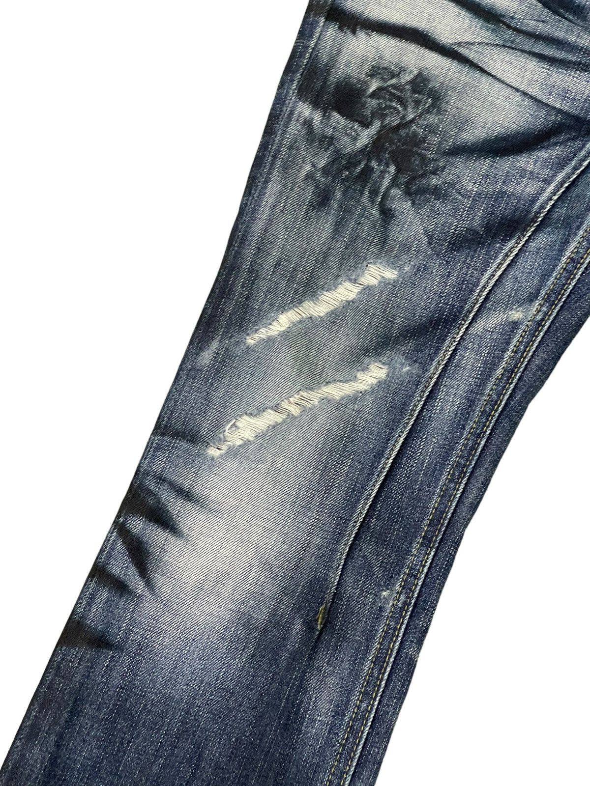 Japanese Brand Slim Jeans Jackrose Luv Maison Faded Distress Low Rise 8🟦6 Size US 29 - 6 Thumbnail
