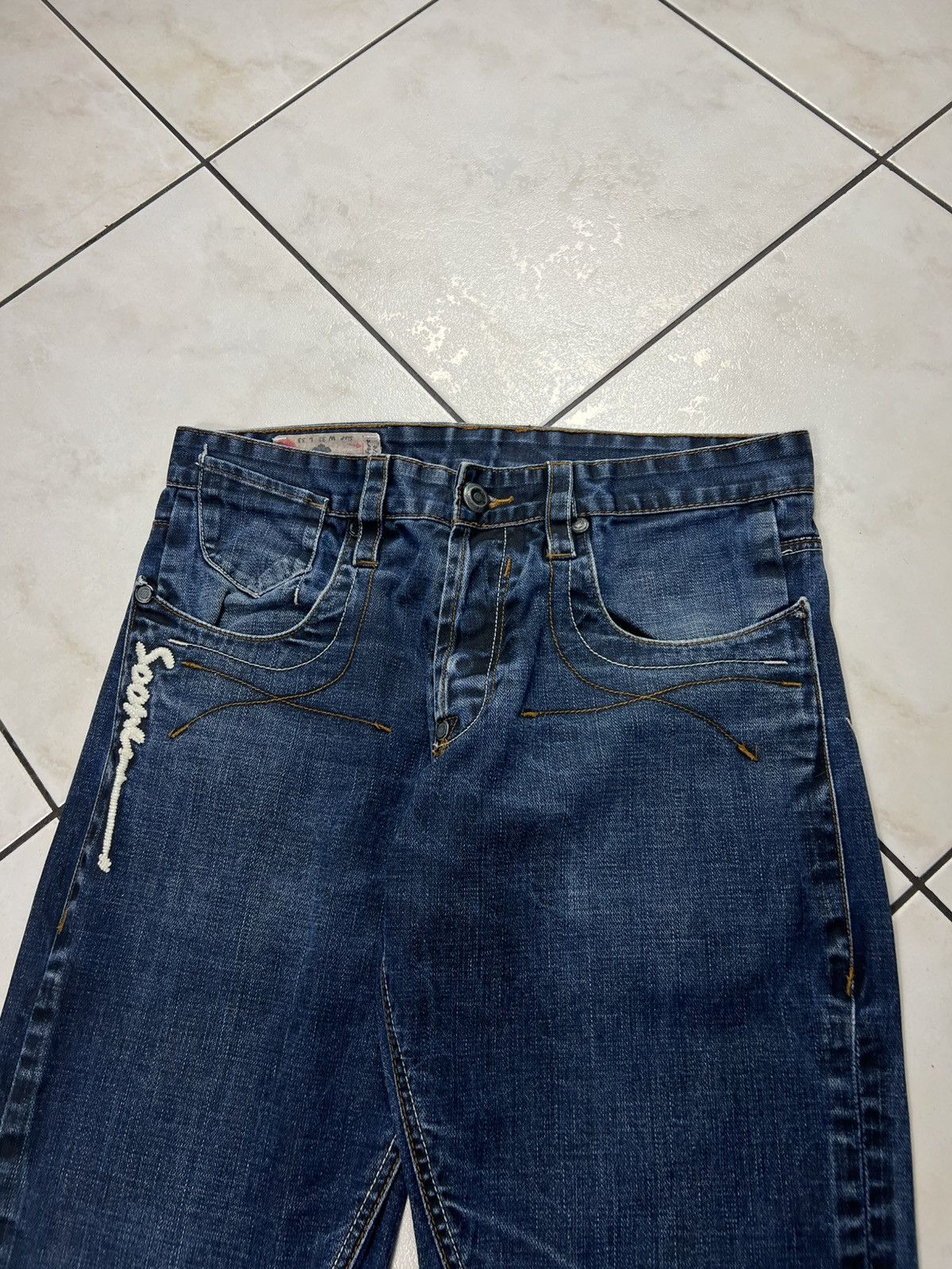 Evisu Vintage Soone denim distressed y2k selvedge jeans navy japan Size US 32 / EU 48 - 4 Thumbnail