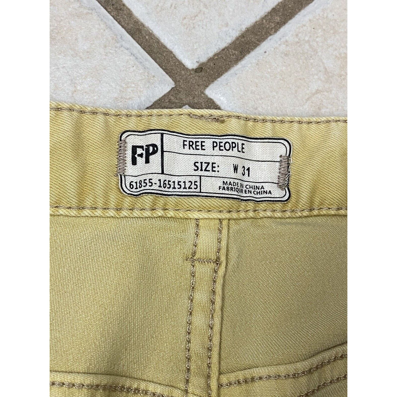 Free People Free People Yellow Jeggings 31 Skinny Distressed Pants Size 31" - 4 Thumbnail
