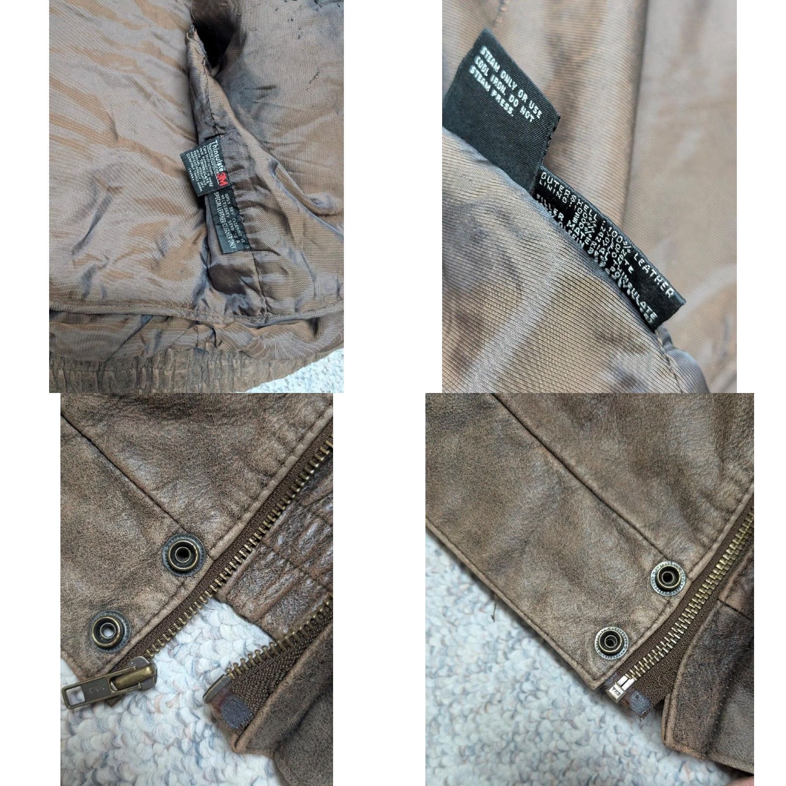 Vintage VINTAGE Georgetown Leather Bomber Jacket XL Mens Brown Leather Zip Chest 48-50 Loose Boxy Patina 1980s-90s Flight A2 Size US XL / EU 56 / 4 - 8 Thumbnail