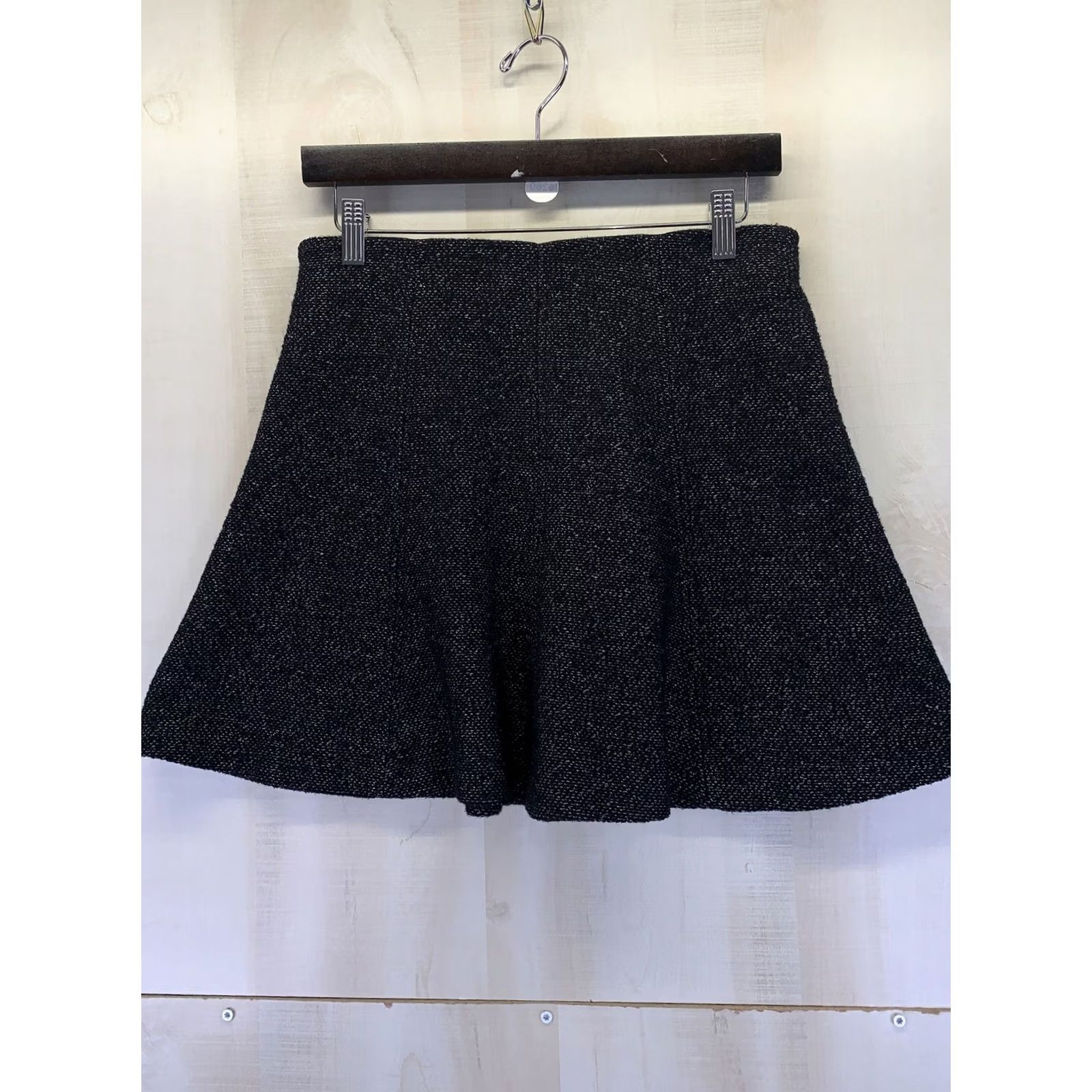 Loft VINTAGE Loft Heather Black Tweed Woven Pull On Skirt Womens Petite Small-10260 Size 28" / US 6 / IT 42 - 3 Thumbnail