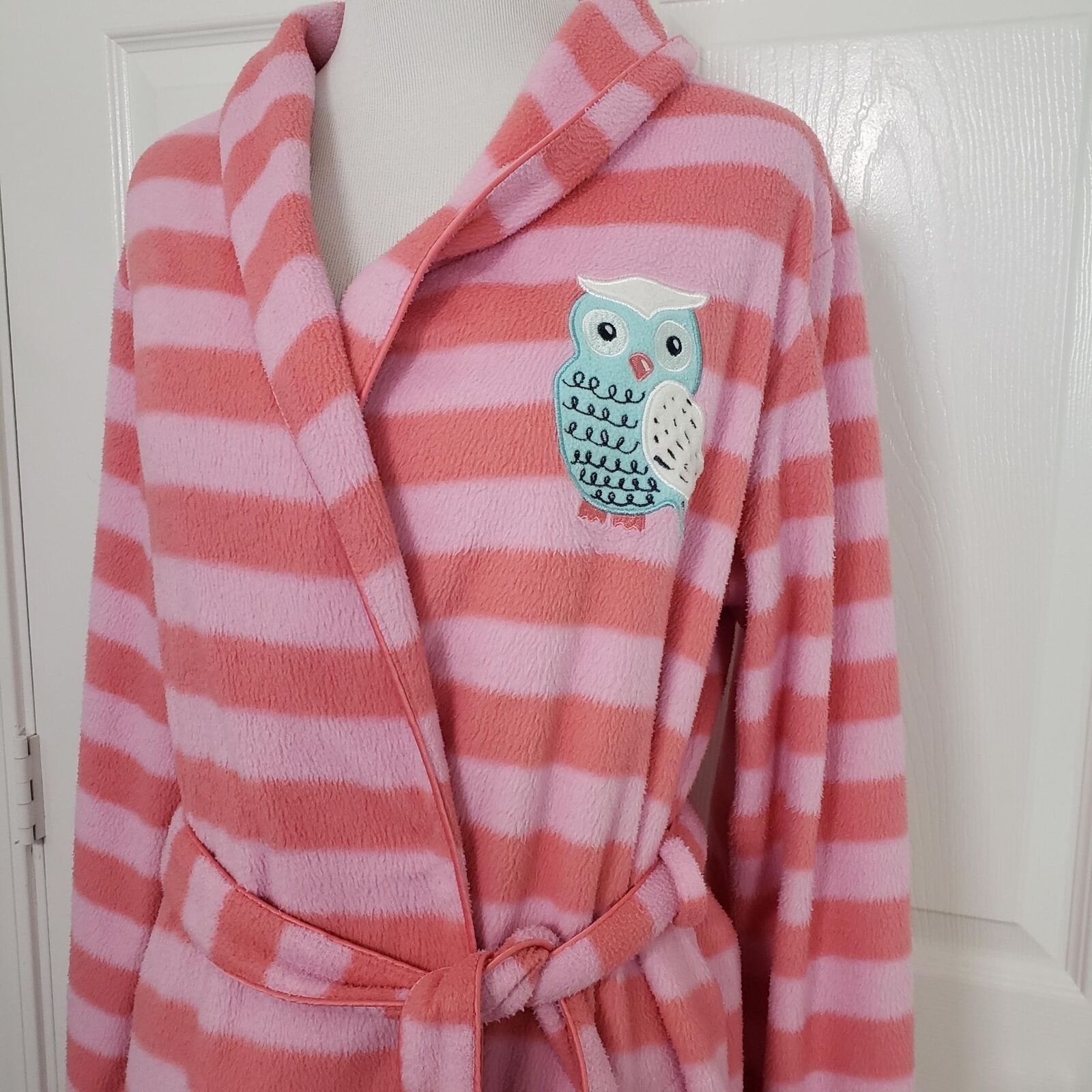 Designer Nick & Nora Embroidered Owl Fleece Bath Robe Womens Size XS Size S / US 4 / IT 40 - 2 Thumbnail