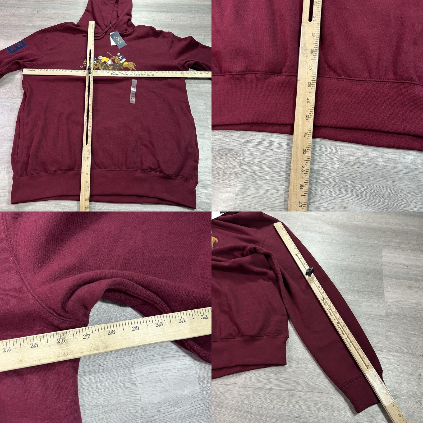 Polo Ralph Lauren Polo Ralph Lauren Hoodie Mens XLT Red Embroidered Polo Match Graphic Print Pocketed Fleece Sweatshirt Size US XL / EU 56 / 4 - 8 Thumbnail