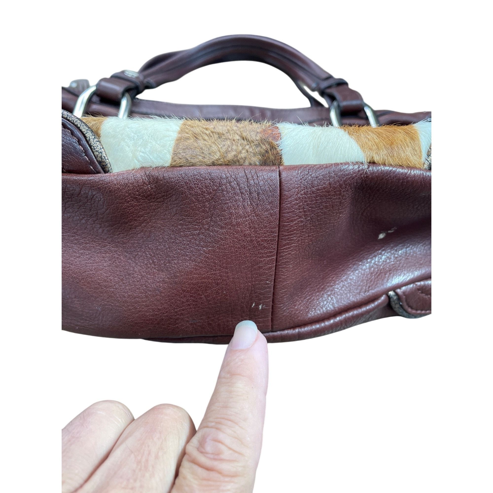 Other B. Makowsky Zebra Leather Shoulder Handbag Red/Brown Womens Size ONE SIZE - 12 Thumbnail