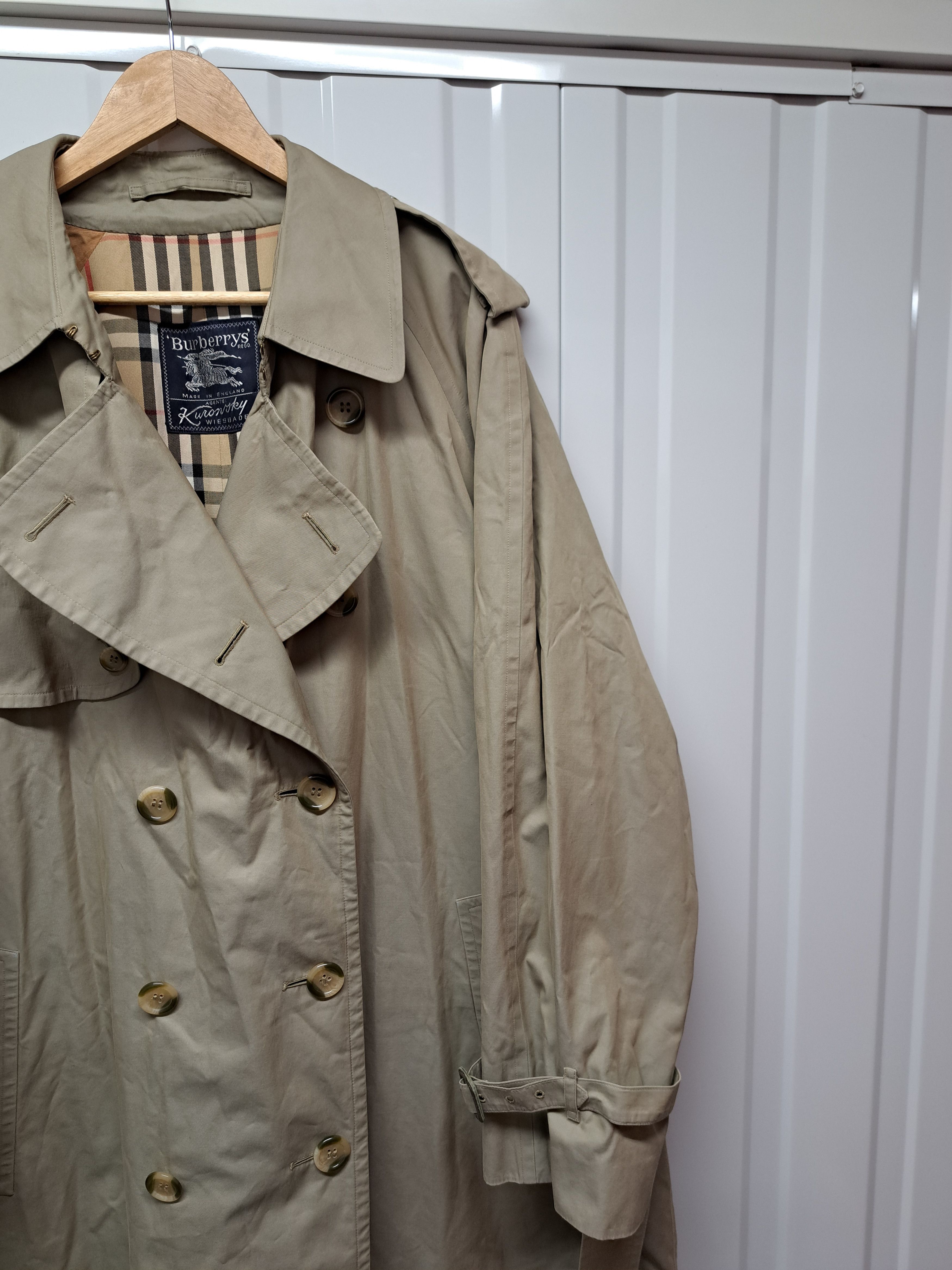 Burberry Vintage 90s Burberrys Double Breasted Trench Coat Nova Check Size US XL / EU 56 / 4 - 3 Thumbnail