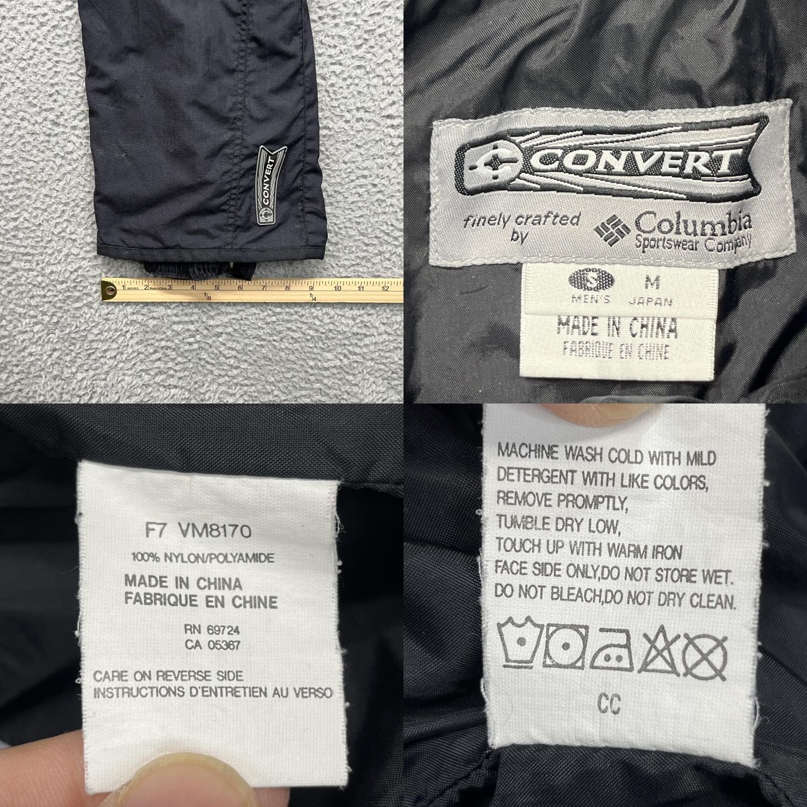 Vintage Columbia Convert Snow Pants Mens Medium Black Nylon Ski Lined Zip Pockets Size US 31 - 10 Thumbnail