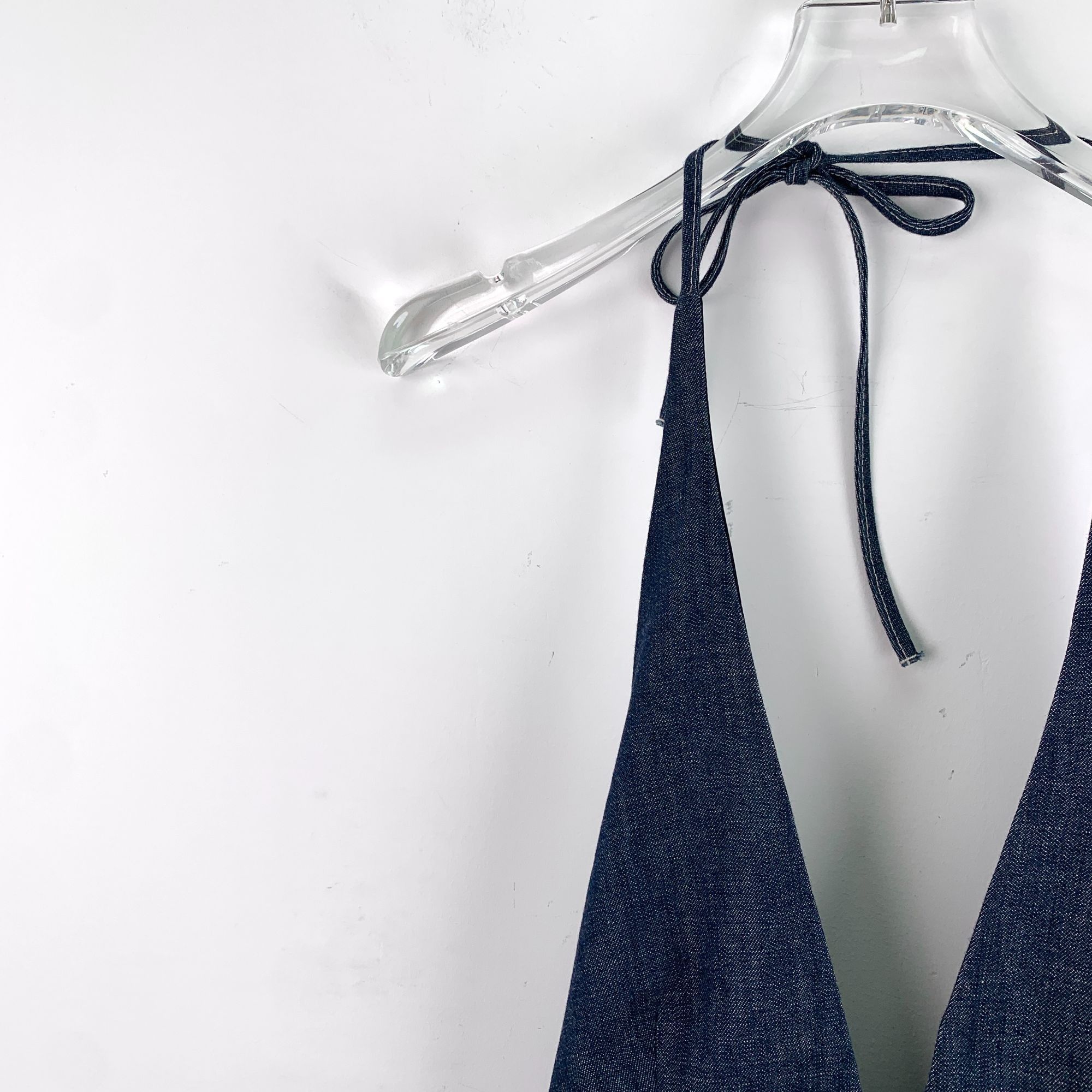 Miu Miu Miu Miu Dark Blue Cotton Denim Halter Dress With Belted Wais Size XS / US 0-2 / IT 36-38 - 7 Thumbnail
