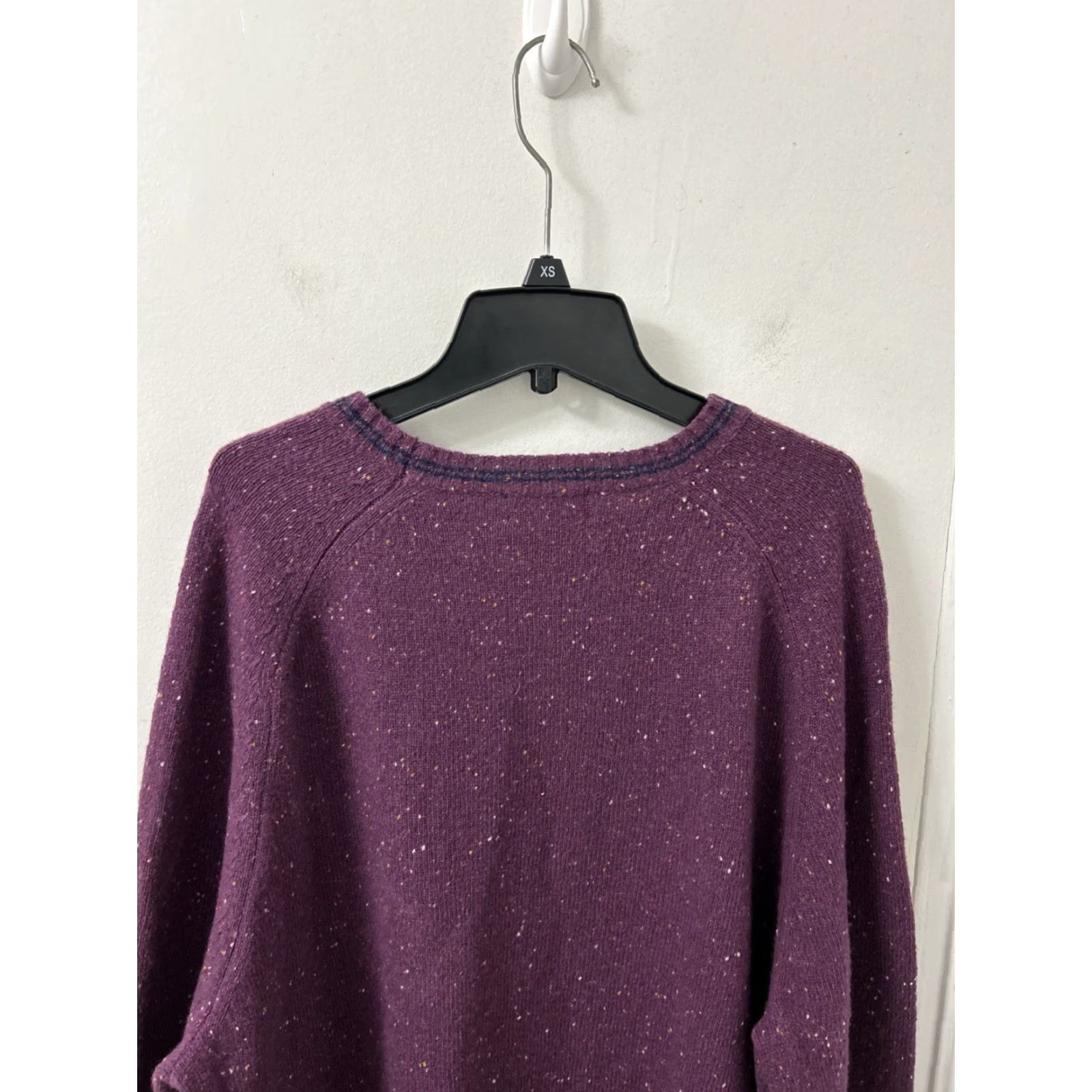 Brooks Brothers Brooks Brothers Sweater Mens XL Purple Lambswool Crewneck Pullover L/S, Tweed, Logo, Regular Fit Size US XL / EU 56 / 4 - 7 Thumbnail