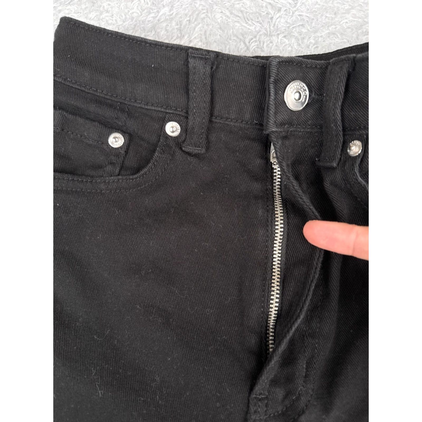 Vintage Divided Jeans Womens 0 Black Denim High Rise Tapered Bloused Hem Cotton 21x28 Size XS / US 0-2 / IT 36-38 - 5 Thumbnail