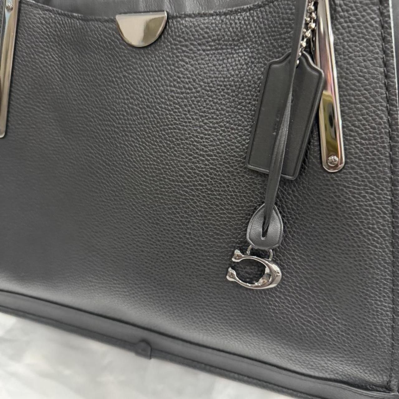 Coach Coach Black Pebbled Leather Carryall Tote Shoulder Bag Size ONE SIZE - 2 Thumbnail