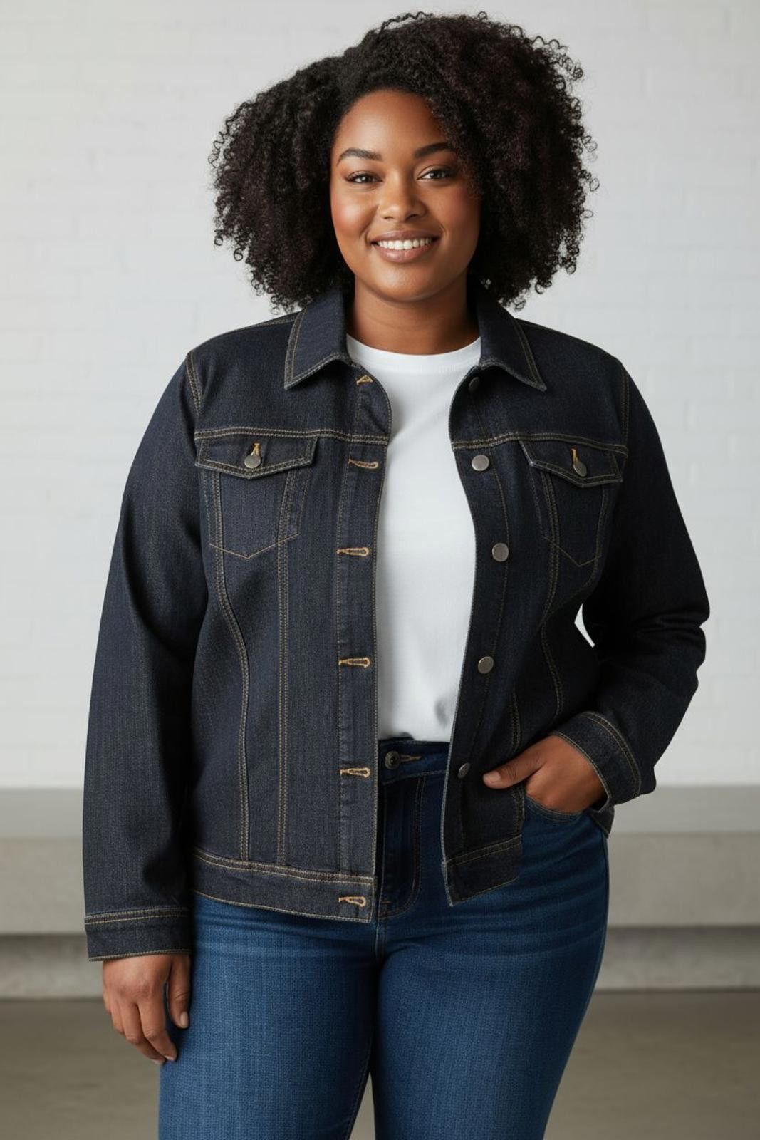 Other Ashley Stewart Women's Dark Denim Jacket Size 4XL / US 24-26 - 1 Thumbnail