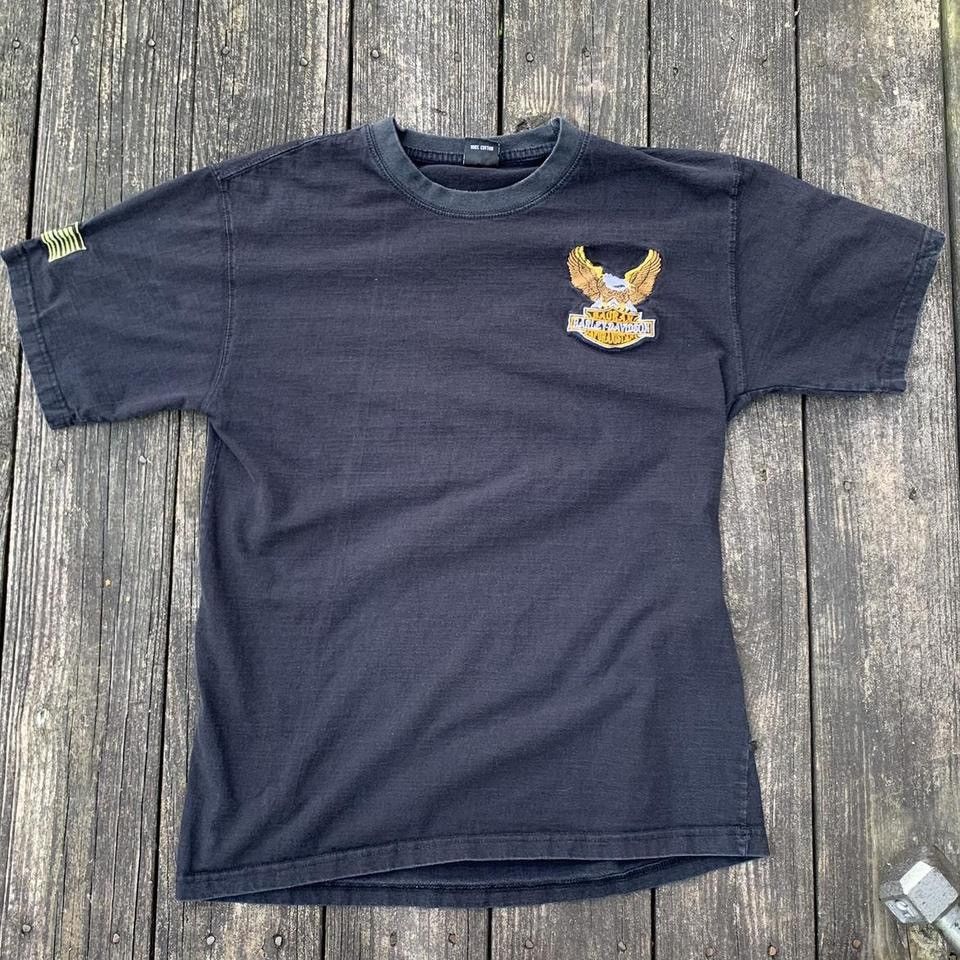 Harley Davidson × Vintage Vintage Black Harley Davidson Eagle Tee army Size US XL / EU 56 / 4 - 2 Thumbnail
