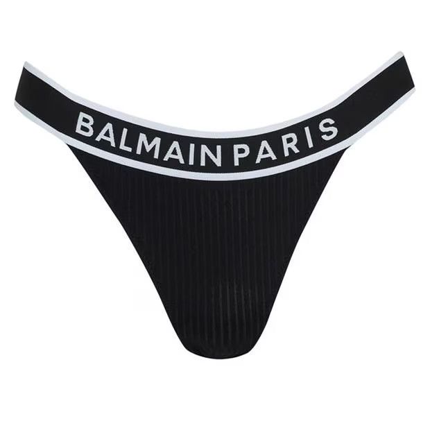Balmain o1g2r1mq1024 Size: 40 / U Tape Thong in Black & White Size ONE SIZE - 1 Thumbnail