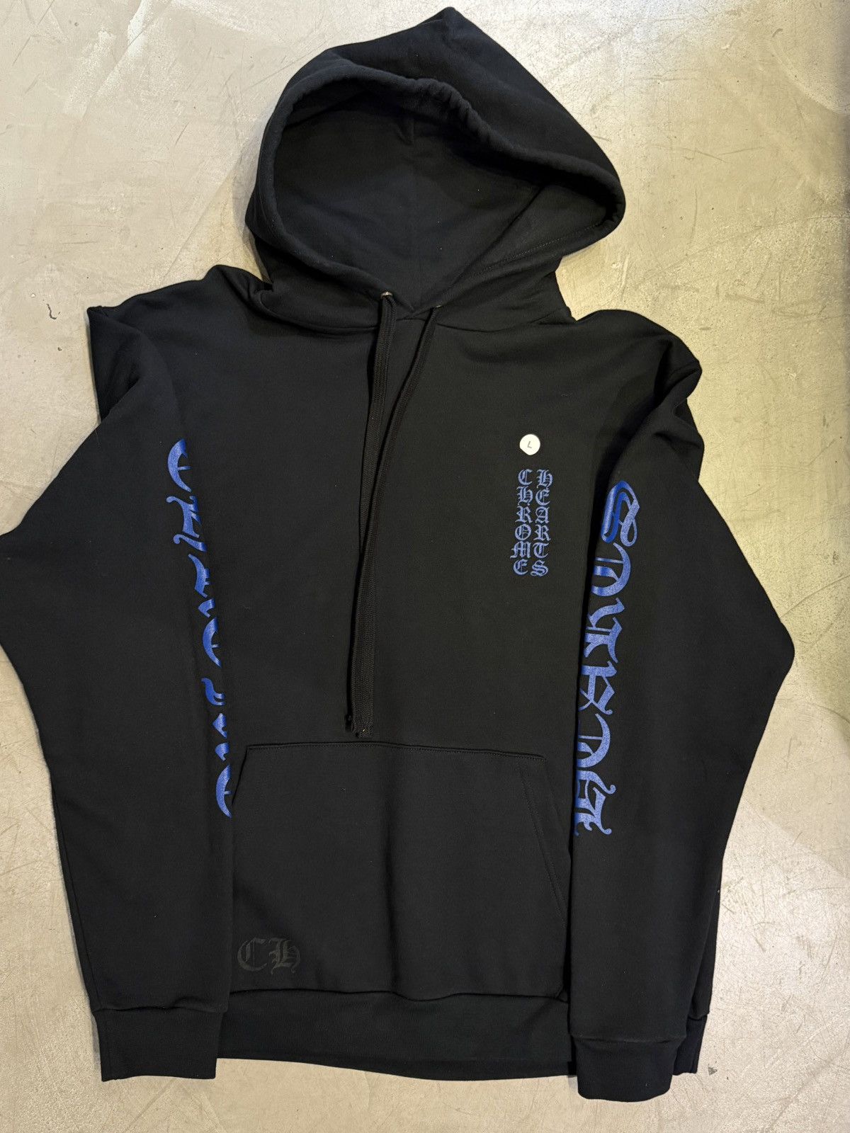 Chrome Hearts Chrome Hearts Vertical Logo Hoodie Black/Blue Size US L / EU 52-54 / 3 - 1 Thumbnail