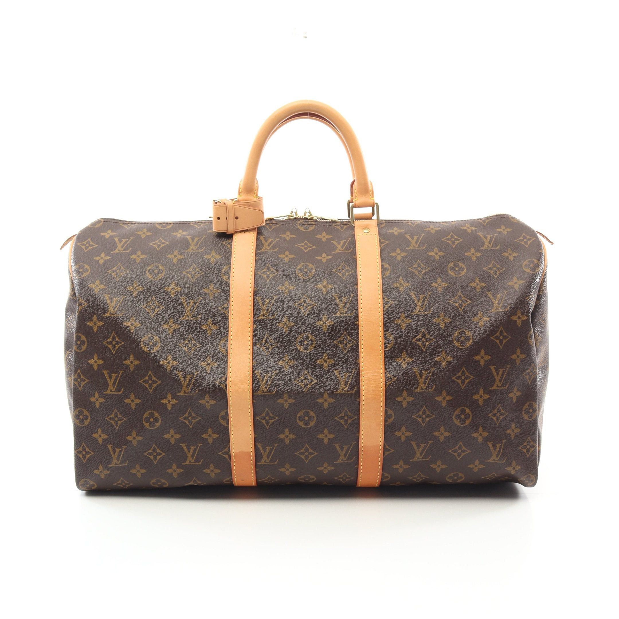 Louis Vuitton Louis Vuitton Keepall 50 Monogram Boston Bag Leather Brown Size ONE SIZE - 1 Thumbnail