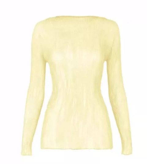 Issey Miyake Issey Miyake size:2 Petalos yellow see-through round-neck Size XS / US 0-2 / IT 36-38 - 1 Thumbnail