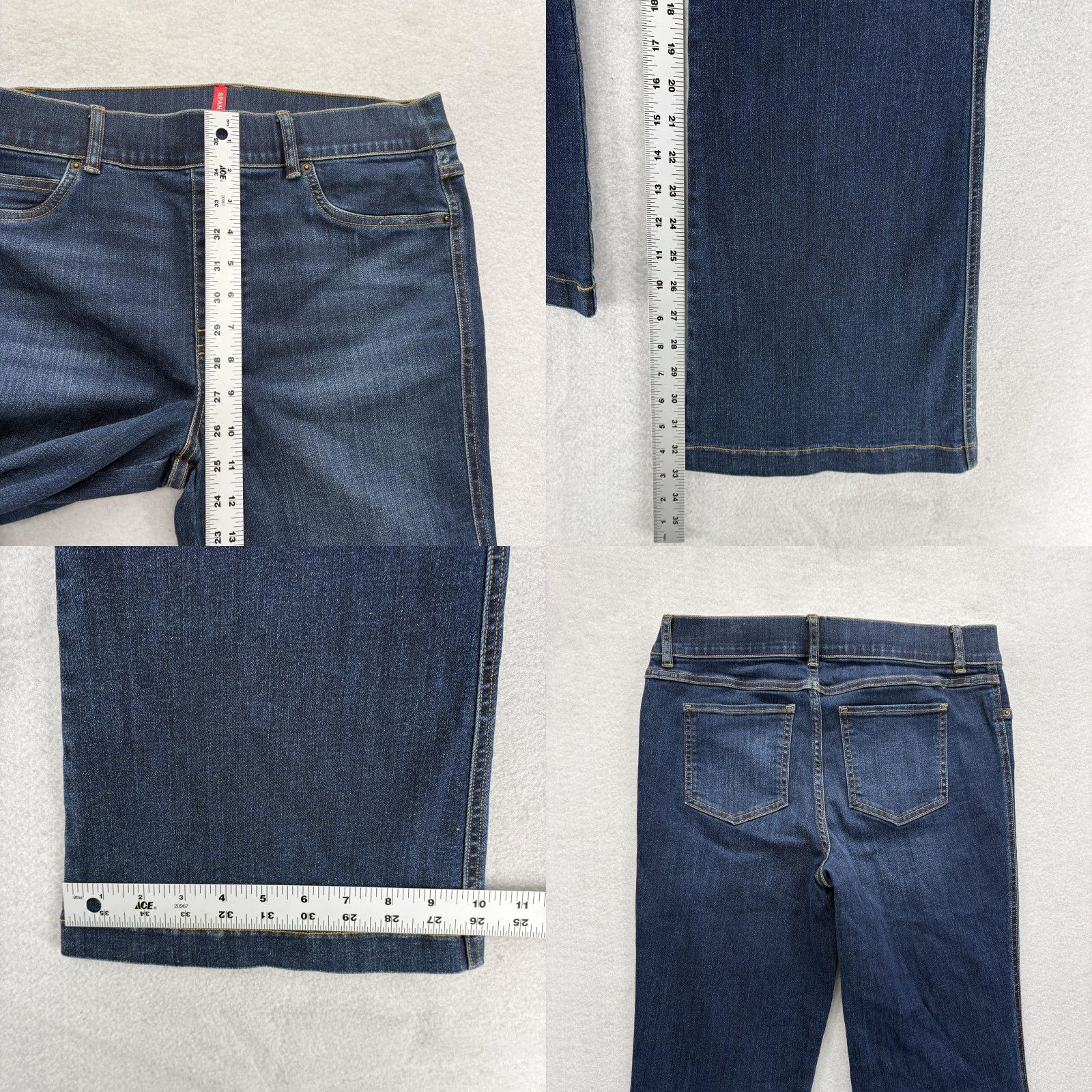 Spanx Spanx Jeans Womens Large Blue Flared Pull On Stretch Denim Shaping Mid Rise Jeans Womens Large Blue Flared Pull On Stretch Denim Shaping Mid Rise Size 36" / US 14 / IT 50 - 8 Thumbnail