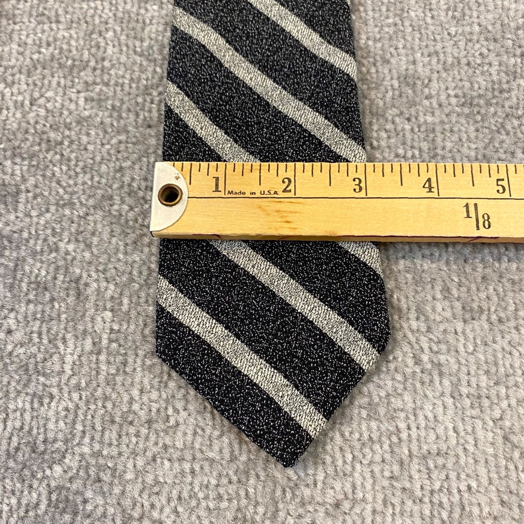 Brooks Brothers BROOKS BROTHERS Neck Tie Mens 3" Wide Wool Silk Blend USA Gray Diagonal Striped Size ONE SIZE - 5 Thumbnail