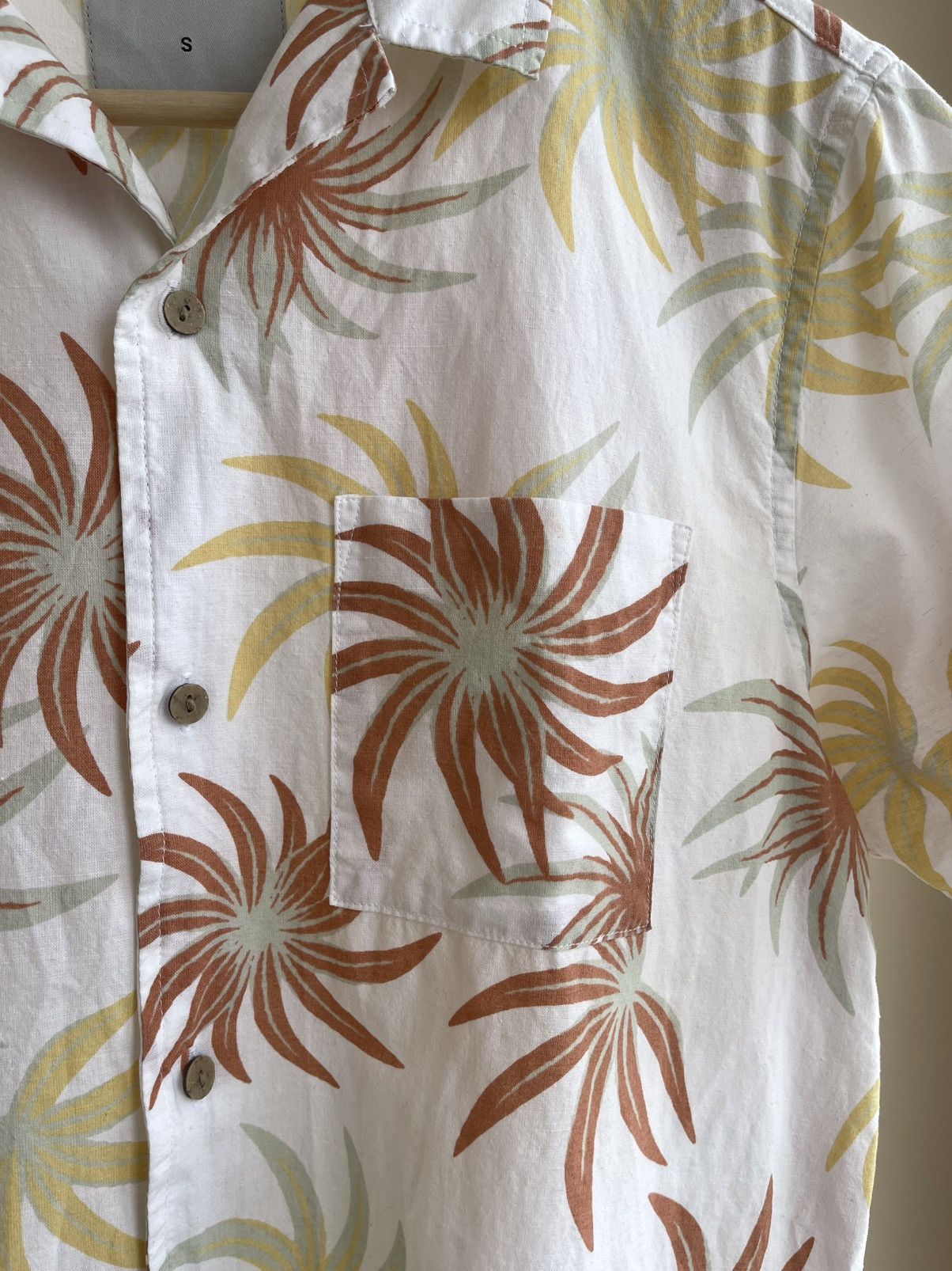 Percival Floral Print Camp Collar Cotton Linen Short Sleeve Shirt Size US S / EU 44-46 / 1 - 4 Thumbnail