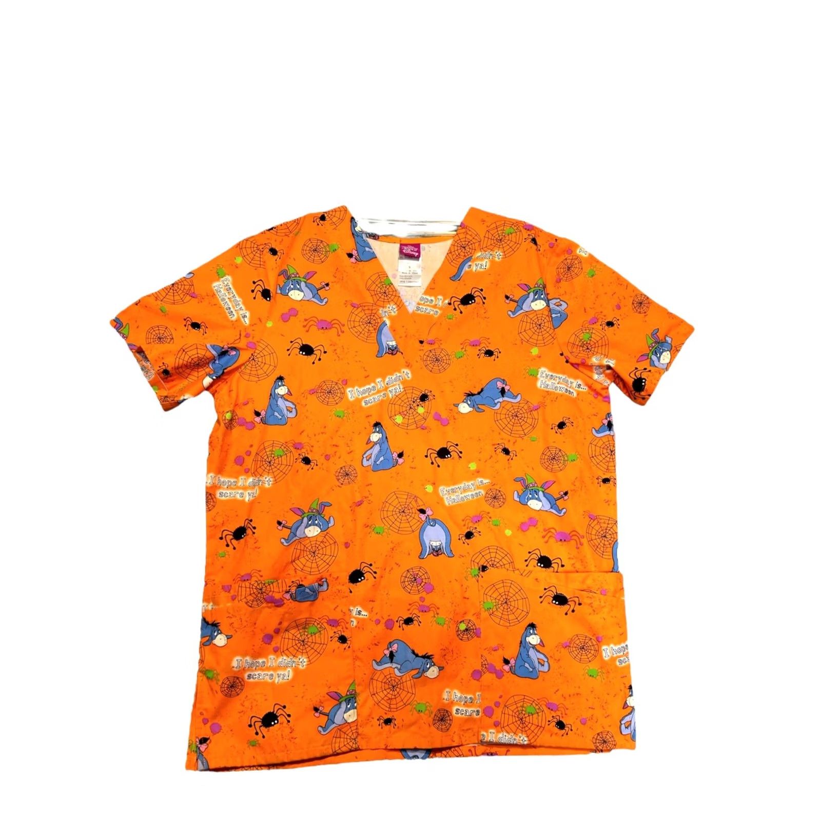 Disney Disney Eeyore Everyday is Halloween Nurse Uniform Scrub Top Ladies Size Small Shirt Womens S Multi-Color Cotton Patterned Size US S / EU 44-46 / 1 - 2 Thumbnail