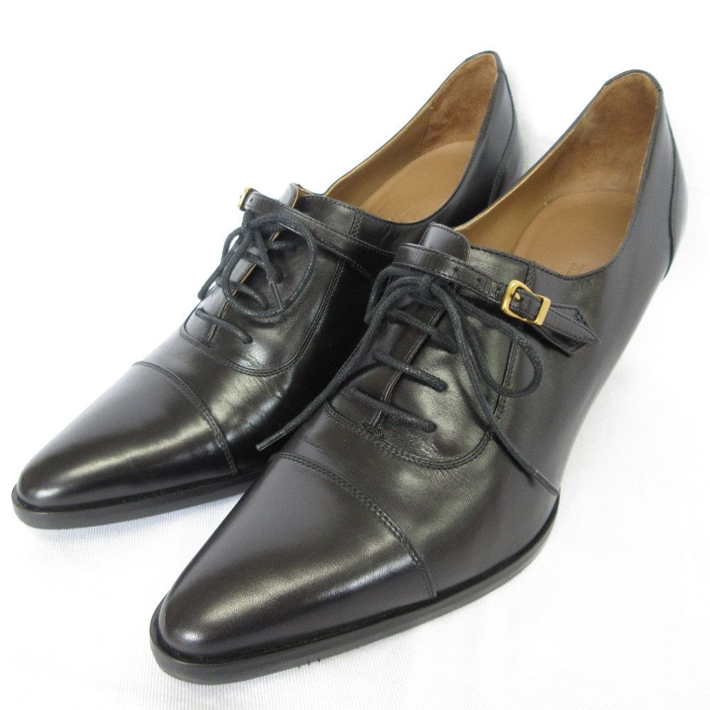 Hermes Hermes Hermes Leather Lace Up Pumps Leather Shoes DUTY FREE for USA Size ONE SIZE - 1 Thumbnail