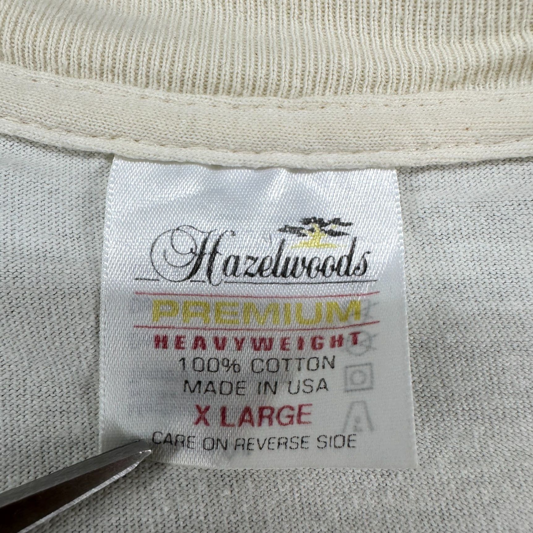 Vintage VINTAGE Hazelwoods Bald Eagle Shirt Mens XL White Graphic 90s Crew Neck Short Sleeve Cotton T-Shirt AOP Wraparound Single Stitch 90s Size US XL / EU 56 / 4 - 2 Thumbnail