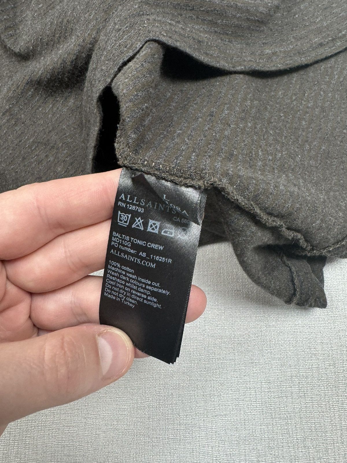 Allsaints Men’s Allsaints Baltis Tonic Crew T-Shirt size L Size US L / EU 52-54 / 3 - 3 Thumbnail
