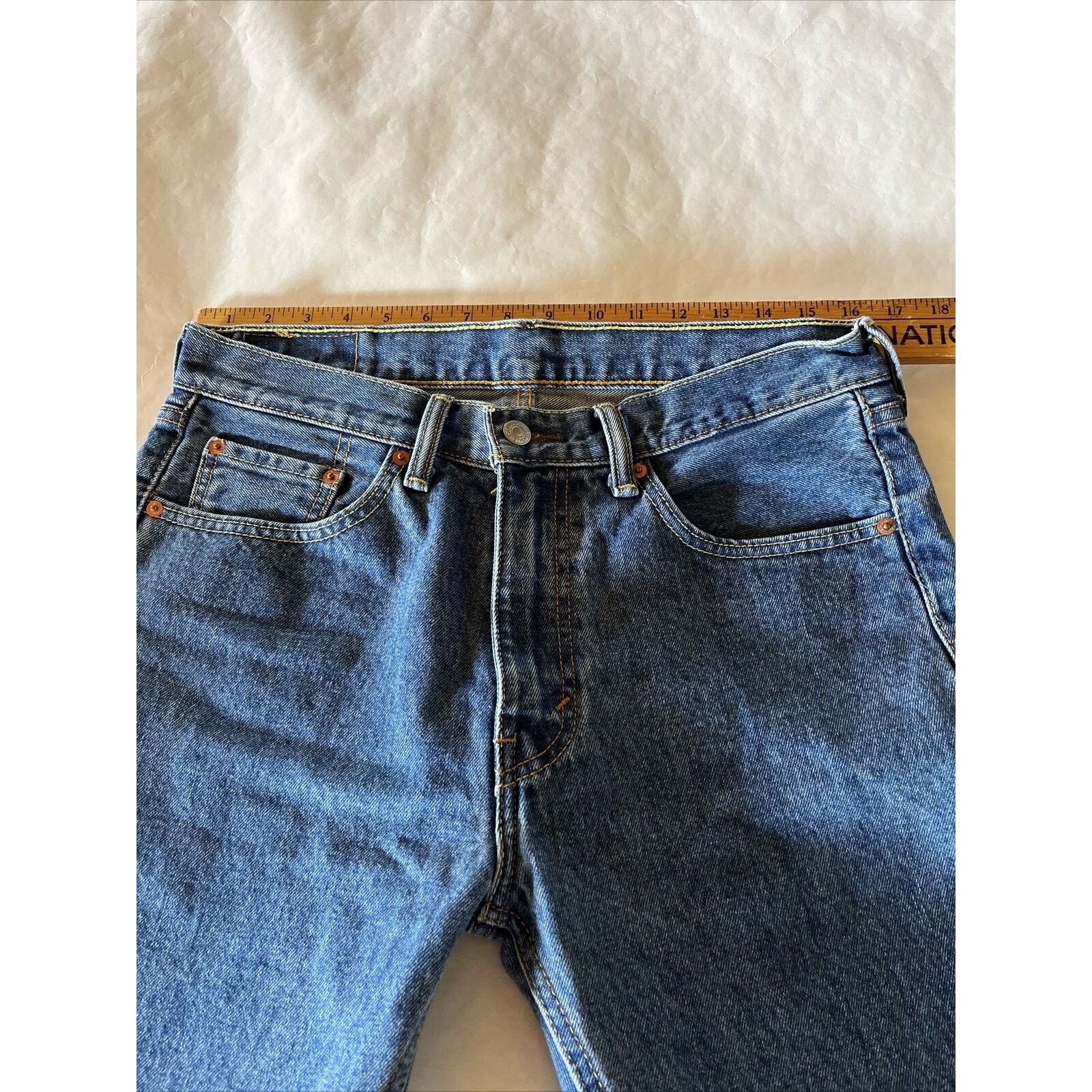 Levi's Levi's 505 Men's Jeans 32x32 Cotton Medium Wash Denim Y2K Size US 32 / EU 48 - 3 Thumbnail