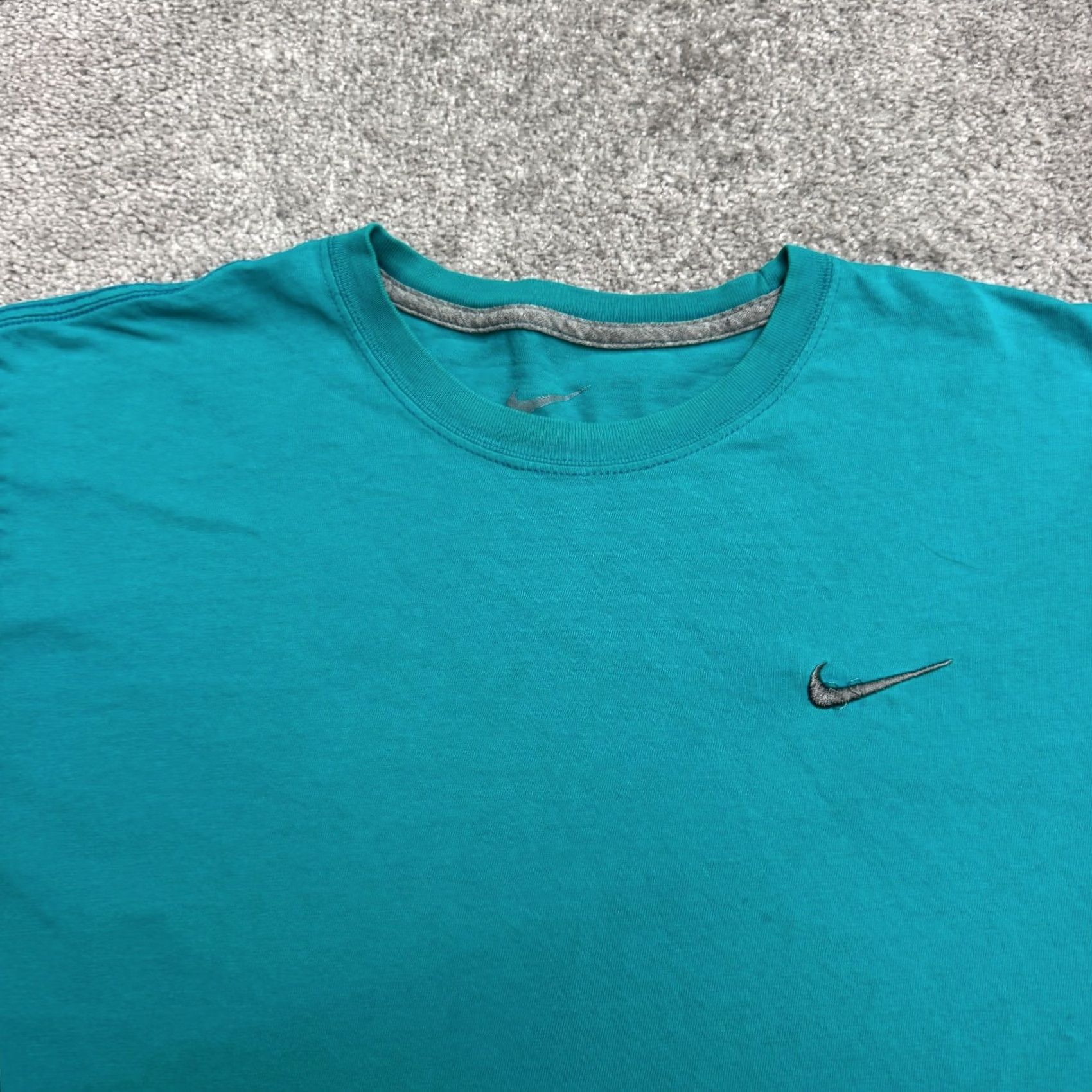 Nike Nike Mens Large Teal Blue Crew Neck Short Sleeve Cotton Tee Shirt Swoosh Logo Size US L / EU 52-54 / 3 - 3 Thumbnail