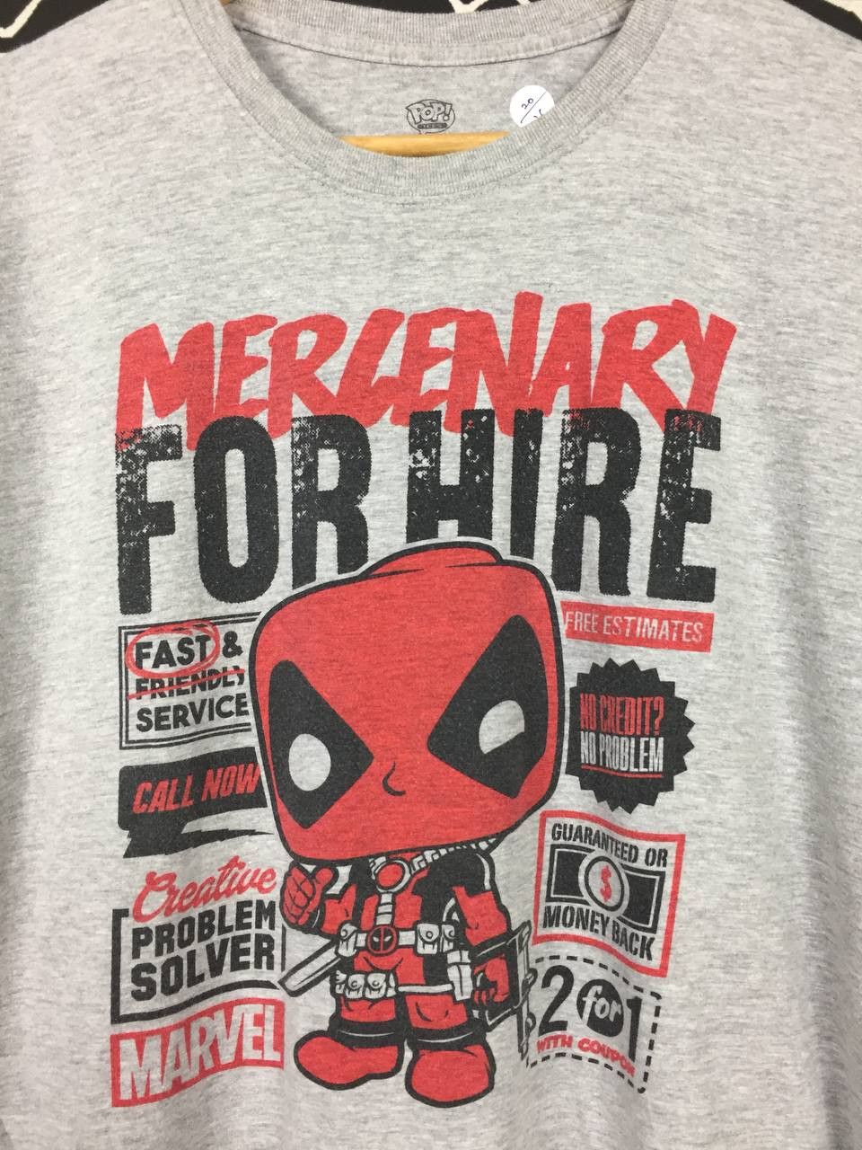 Marvel Comics × Vintage Funko Pop Tees Marvel Comics Deadpool Mercenary For Hire Tee Size US S / EU 44-46 / 1 - 3 Thumbnail