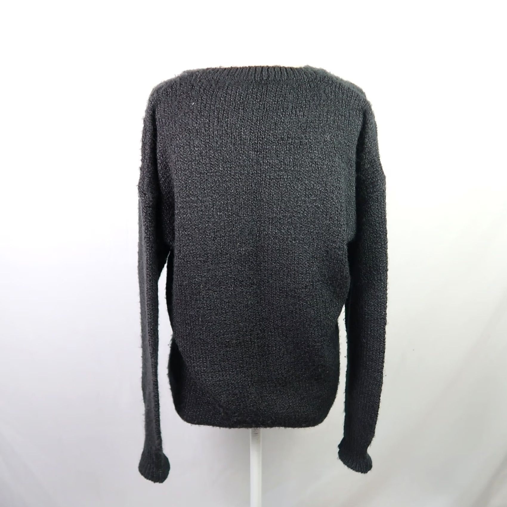 Diane von Furstenberg VINTAGE Diane von Furstenberg Black Pointelle Knit Cardigan Sweater M Womens 90s Casual Size M / US 6-8 / IT 42-44 - 6 Thumbnail