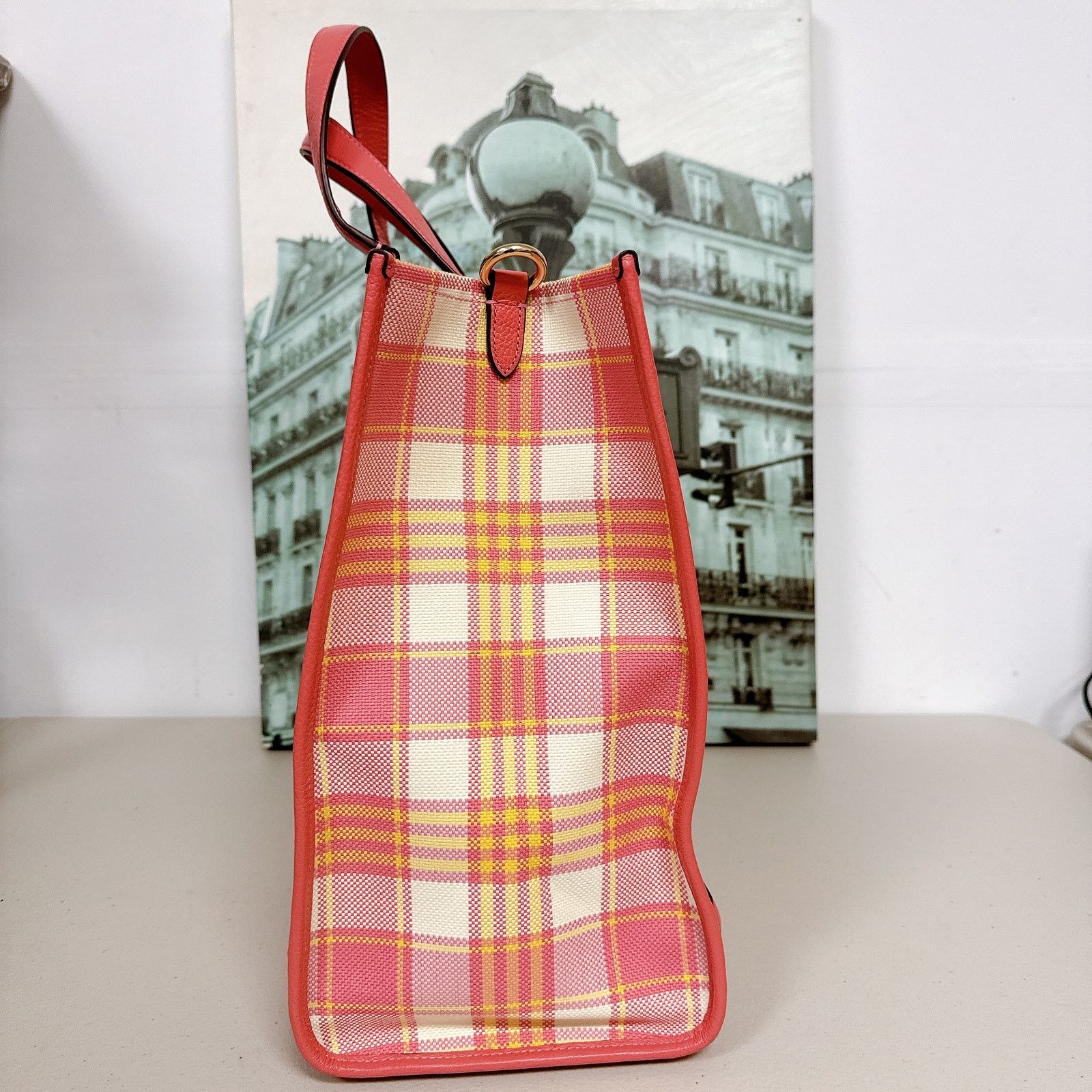 Coach Coach C8200 Dempsey Tote 40 With Garden Plaid Print In Taffy Size ONE SIZE - 3 Thumbnail