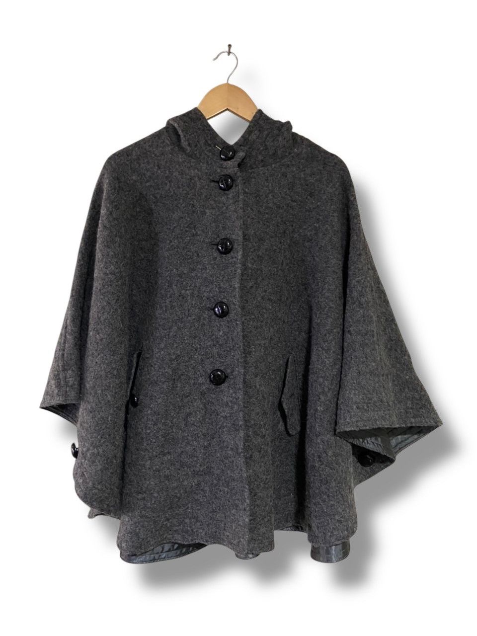 Michel Klein Michel Klein Wool Blend Hooded Capes (153) Size US XXL / EU 58 / 5 - 2 Thumbnail