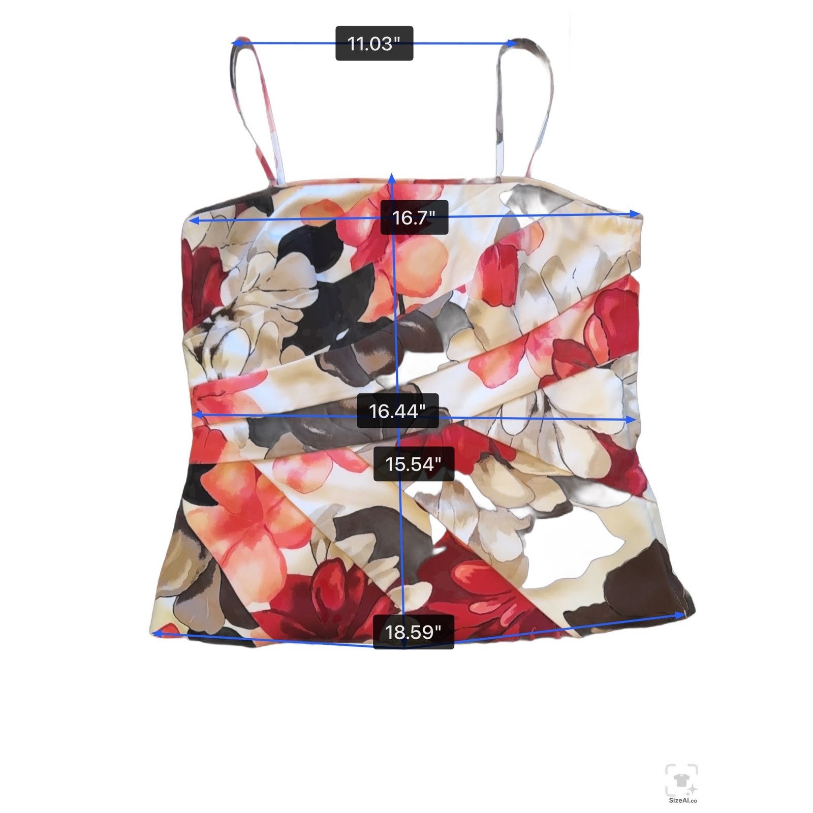White House Black Market WHBM Floral Pleated Surplice Top US 8 EUC Size M / US 6-8 / IT 42-44 - 5 Thumbnail
