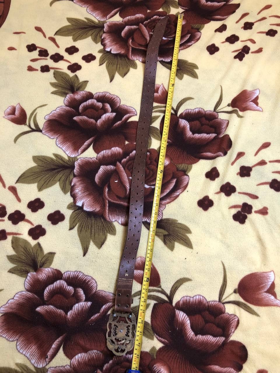 Vintage Vintage Brown Genuine Leather Floral Buckle Size ONE SIZE - 10 Thumbnail
