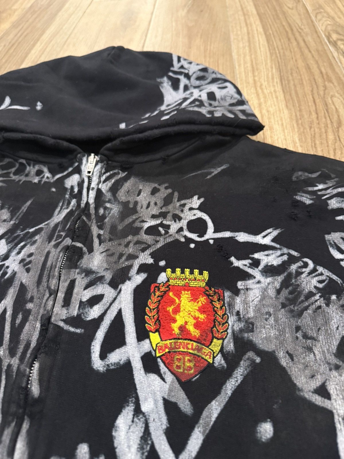 Balenciaga Balenciaga Black Skater Zip Up Hoodie Size US XXL / EU 58 / 5 - 4 Thumbnail