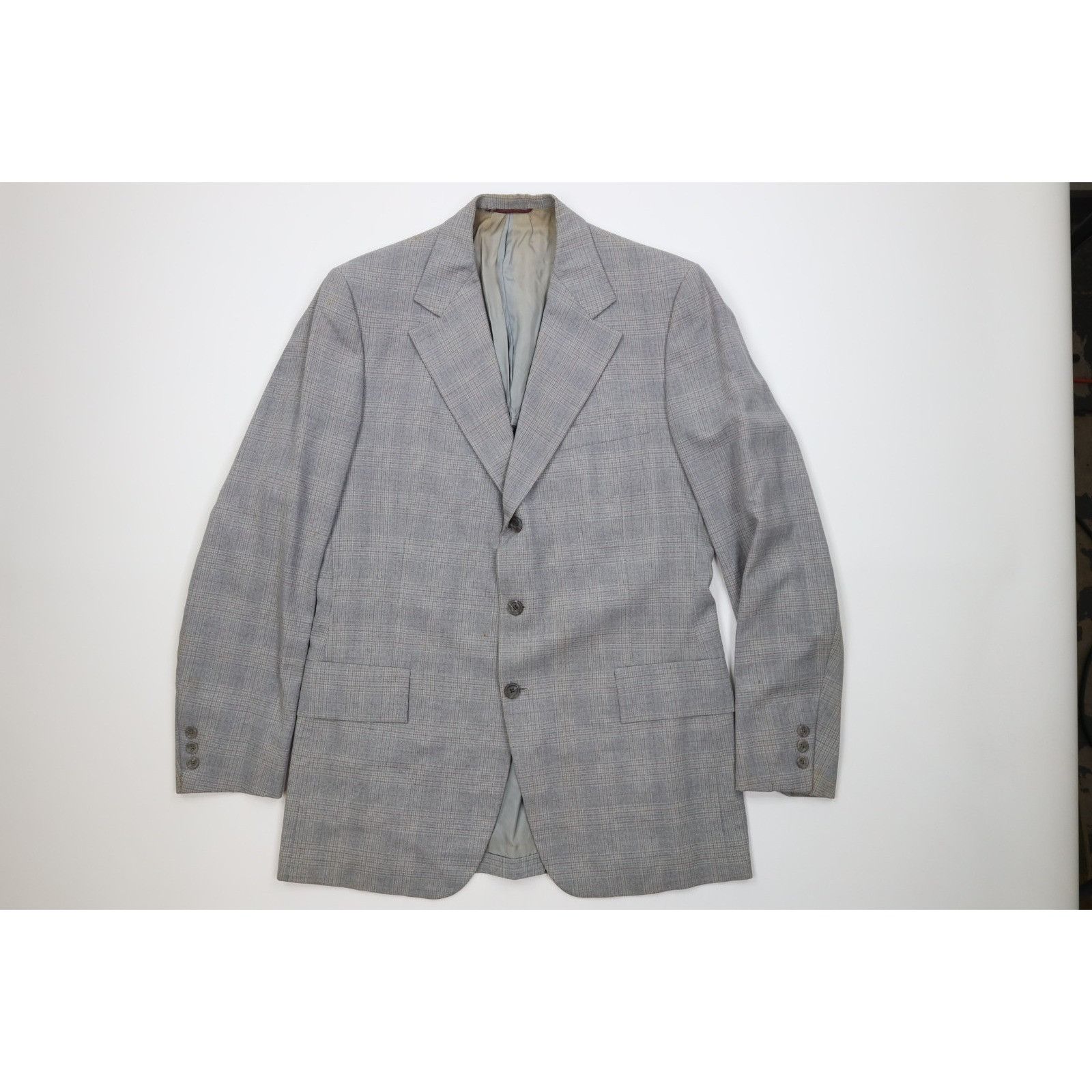 Vintage Vintage 70s Streetwear 2 Piece Wool Suit Plaid Size 42L - 2 Thumbnail