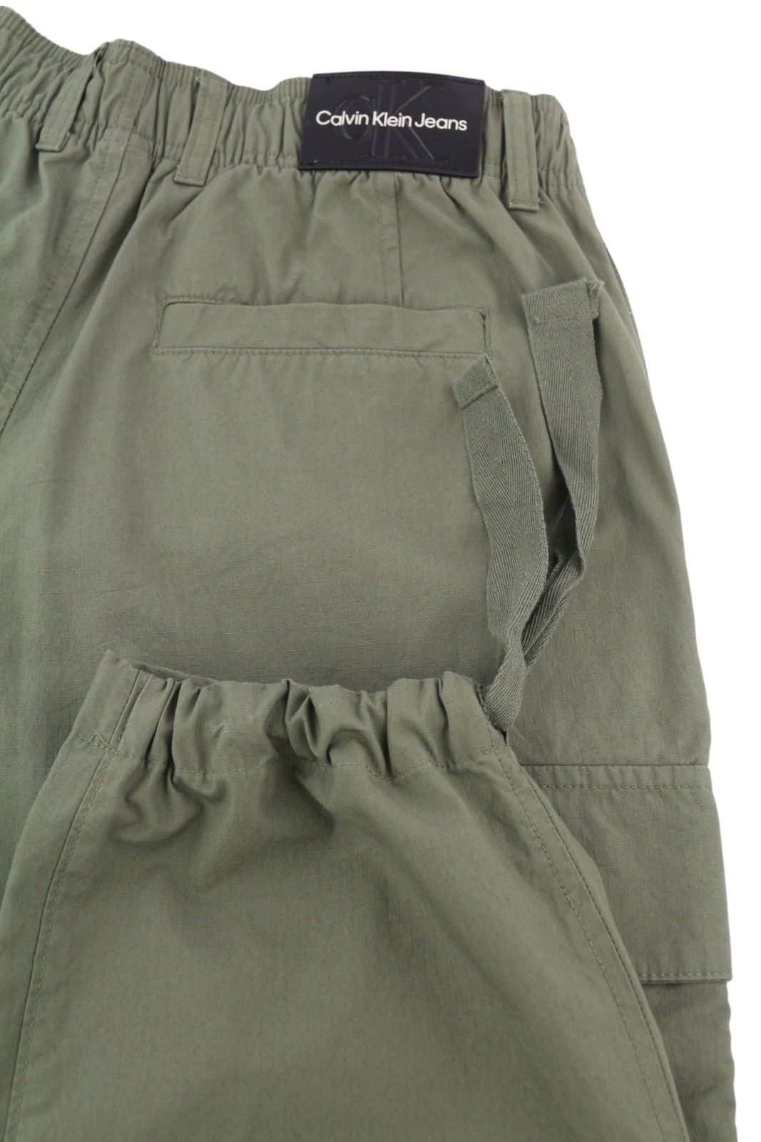 Calvin Klein ESSENTIAL REGULAR XS Green Cargo Waist Logo Trousers 85166 Size US 31 - 5 Thumbnail
