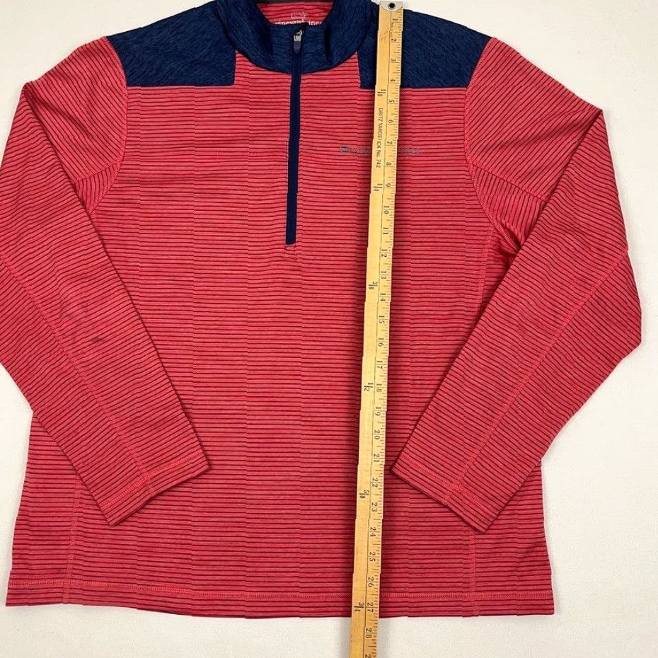Vineyard Vines Vineyard Vines Performance Pullover Mens L Red 1/4 Quarter Zip Active Golf Jacket Size US L / EU 52-54 / 3 - 5 Thumbnail
