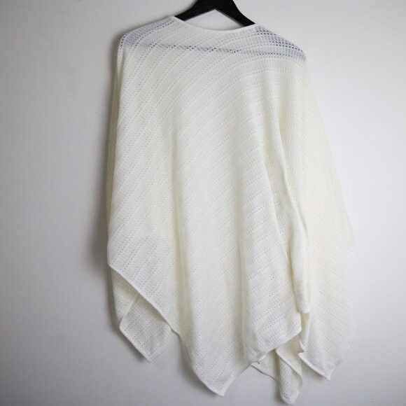 Calvin Klein Calvin Klein Pointelle Knit Ruana Overlay Beach Wrap Size ONE SIZE - 4 Thumbnail