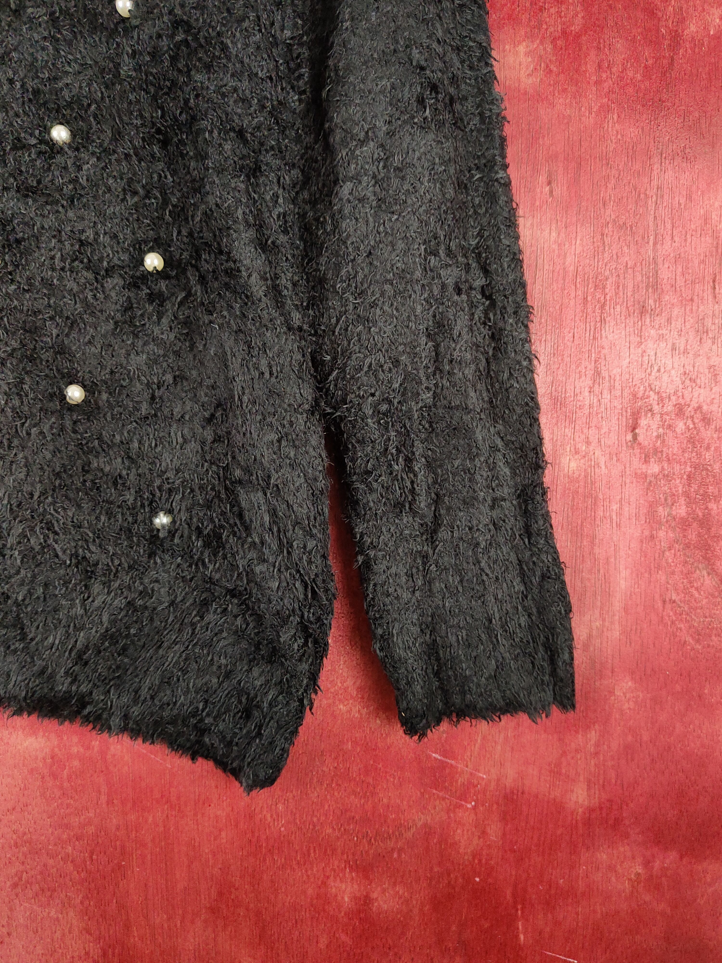 Japanese Brand Jinty Black Shag Shaggy Fur Mohair Knitwear #S1816 Size M / US 6-8 / IT 42-44 - 6 Thumbnail
