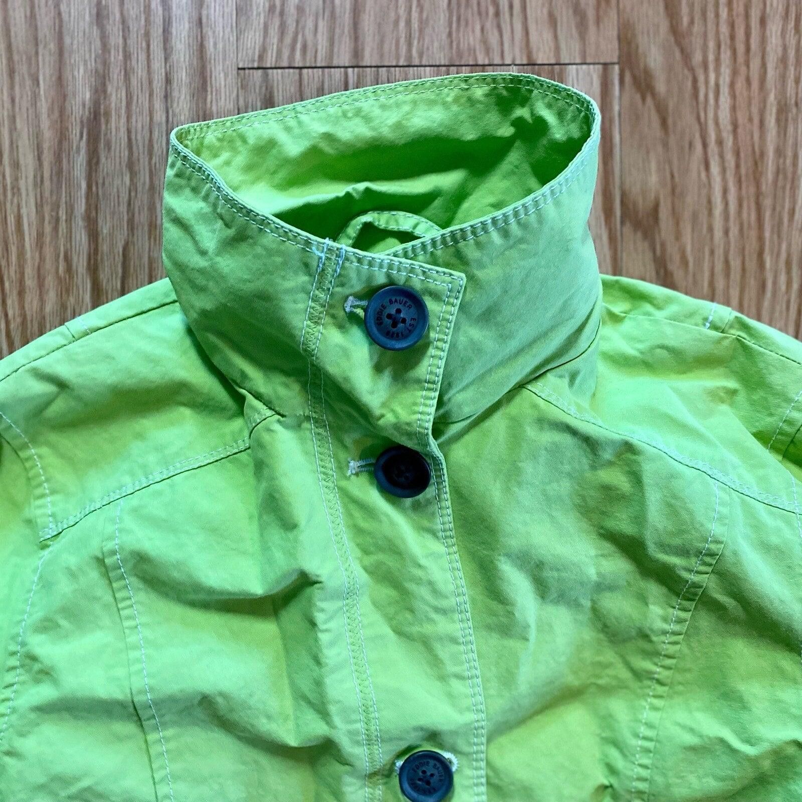 Eddie Bauer Eddie Bauer Lime Green Y2k Trench Coat Jacket Womens Small Size S / US 4 / IT 40 - 4 Thumbnail