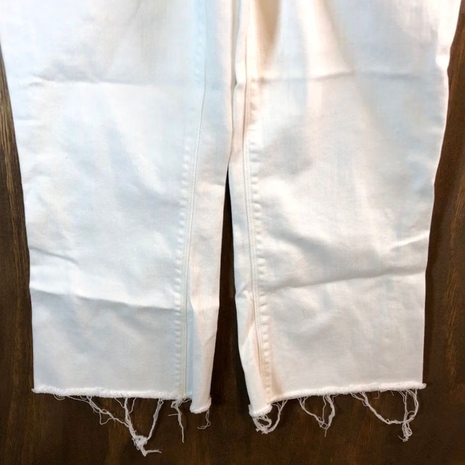 Spanx Spanx Womens Pants White Pull On High Rise Wide Cropped Raw Hems Stretch Medium Size 32" / US 10 / IT 46 - 3 Thumbnail