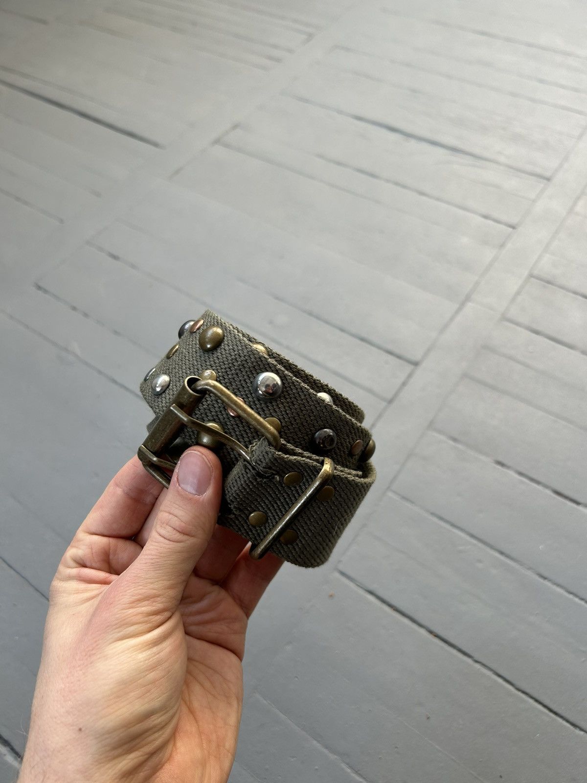Japanese Brand × Vintage Vintage cotton belt with metal elements Japanese style Size ONE SIZE - 1 Thumbnail