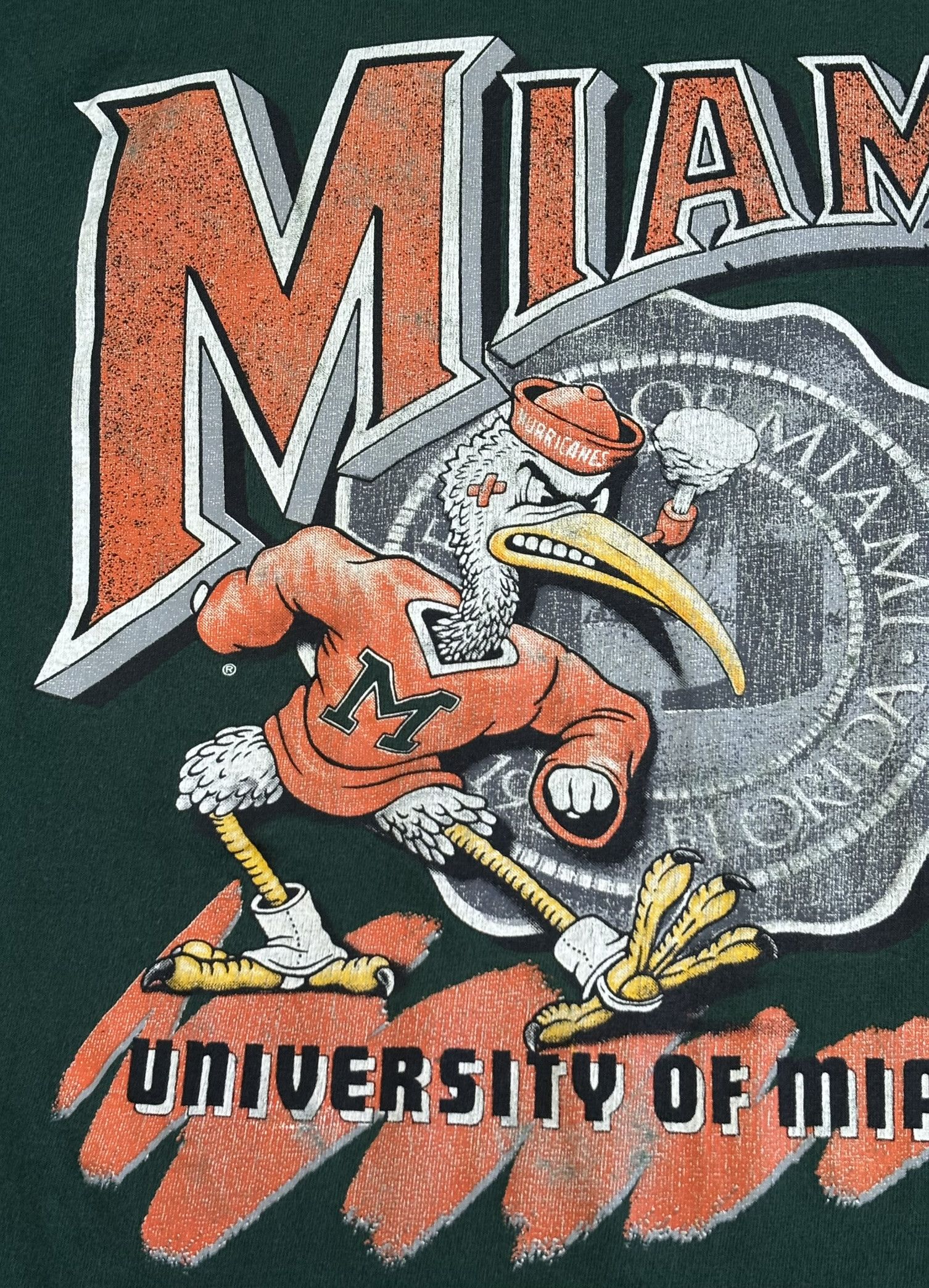 Vintage Miami Hurricanes Capitol Graphic T-Shirt vintage 90s size. L Size US L / EU 52-54 / 3 - 7 Thumbnail
