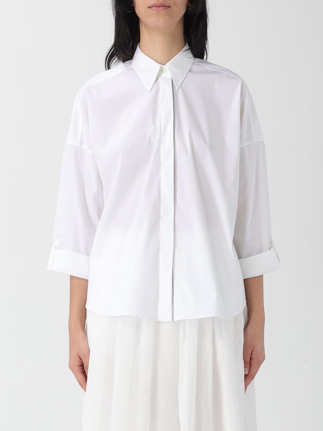 Brunello Cucinelli Brunello Cucinelli Shirt Woman White Size XL / US 12-14 / IT 48-50 - 1 Thumbnail