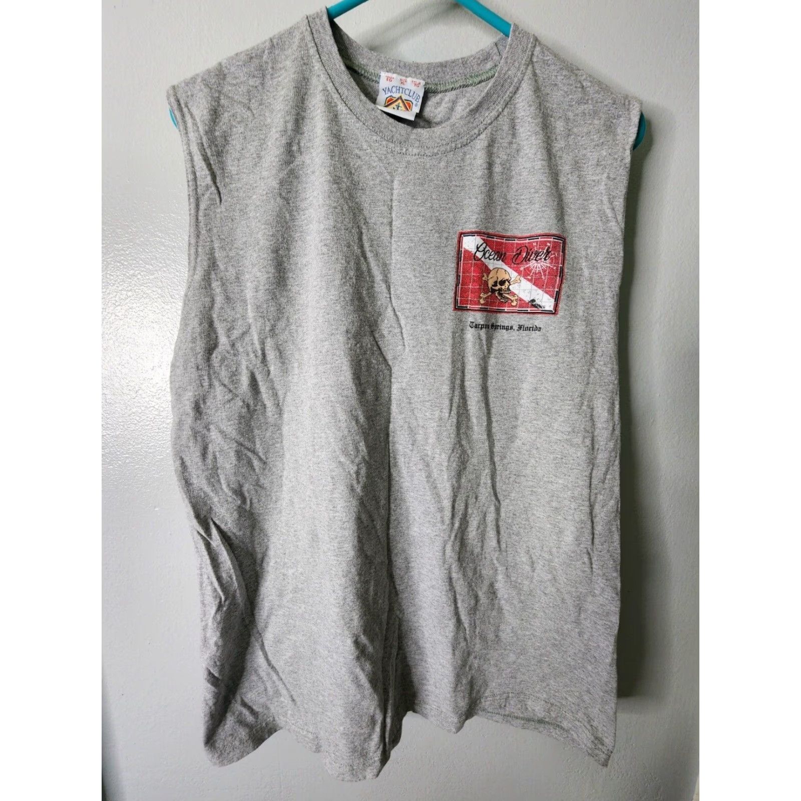 Vintage VINTAGE Yacht Club T-Shirt Ocean Diver Double-Sided Sleeveless Florida Mens XL Gray Cotton Size US XL / EU 56 / 4 - 2 Thumbnail
