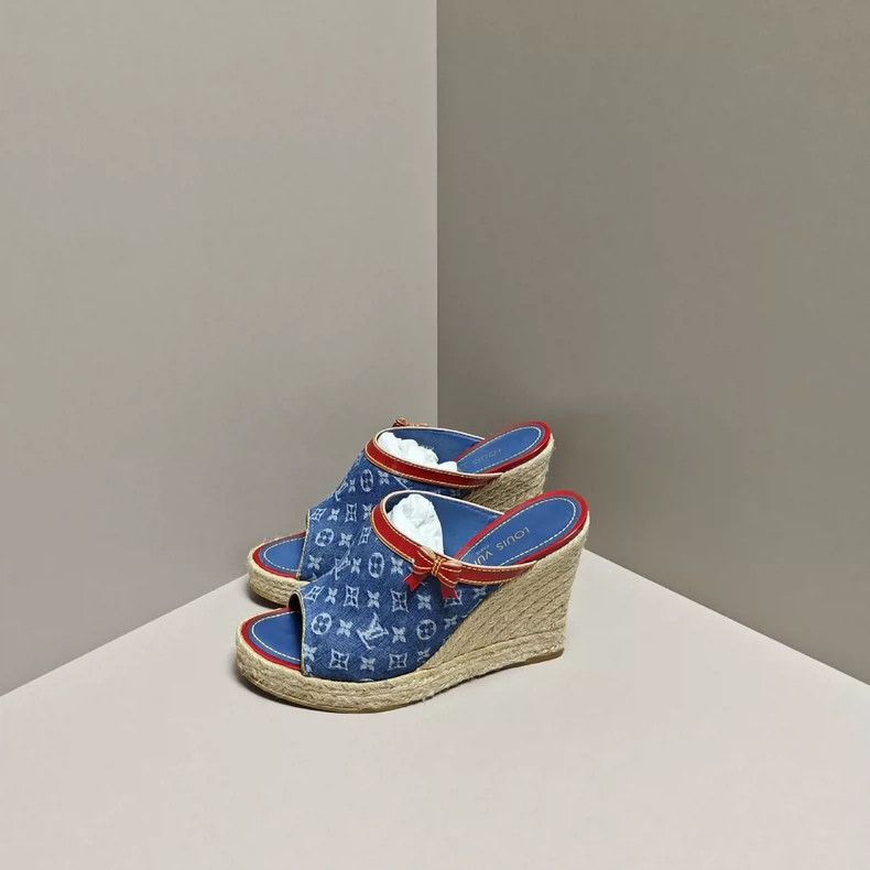 Louis Vuitton Louis Vuitton Denim Wedge Sandals - dmc Size US 7.5 / EU 40-41 - 1 Thumbnail