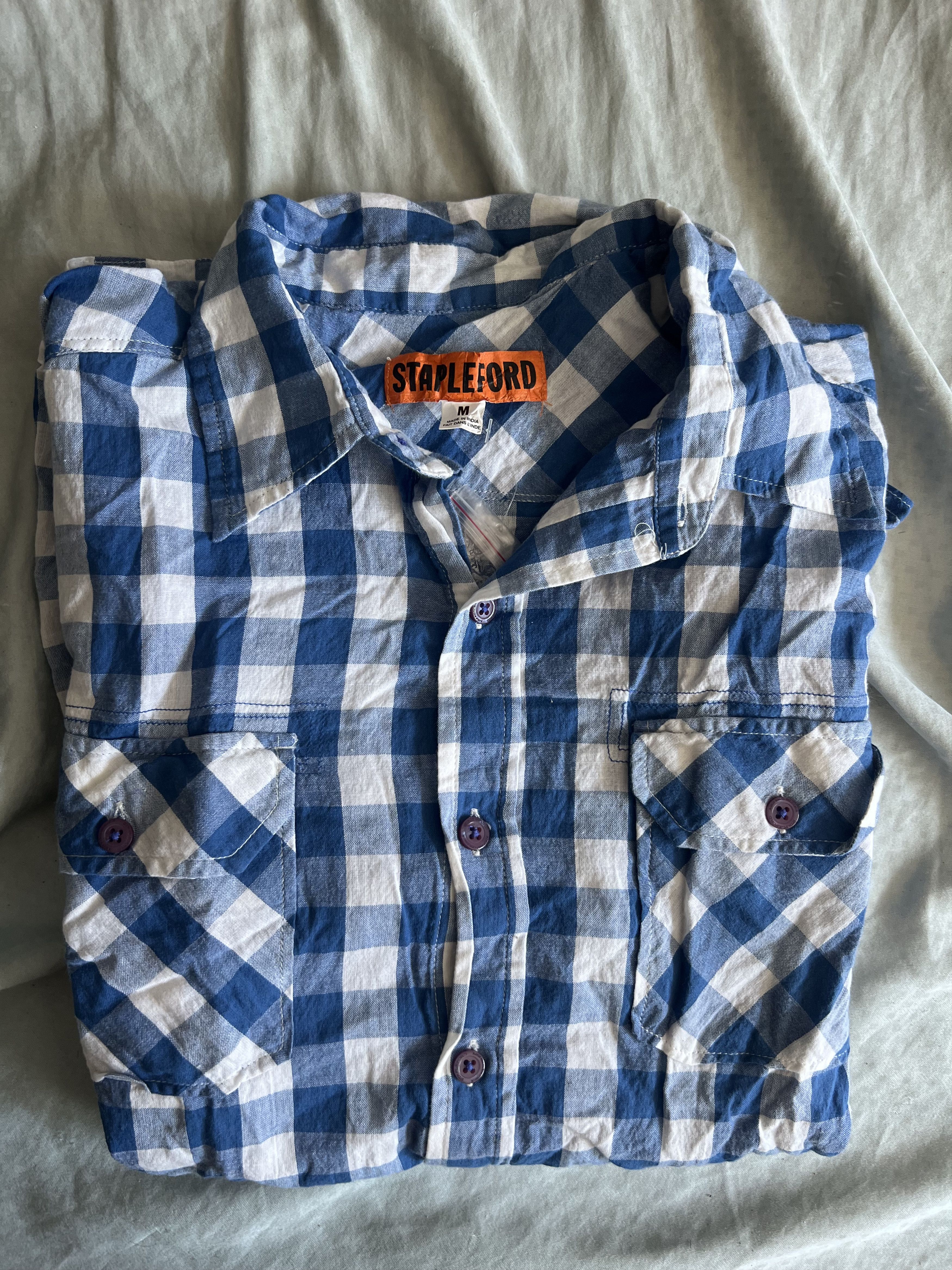 Stapleford Stapleford Gingham plaid S/S Button Up Shirt Medium $79.50 Size US M / EU 48-50 / 2 - 3 Thumbnail