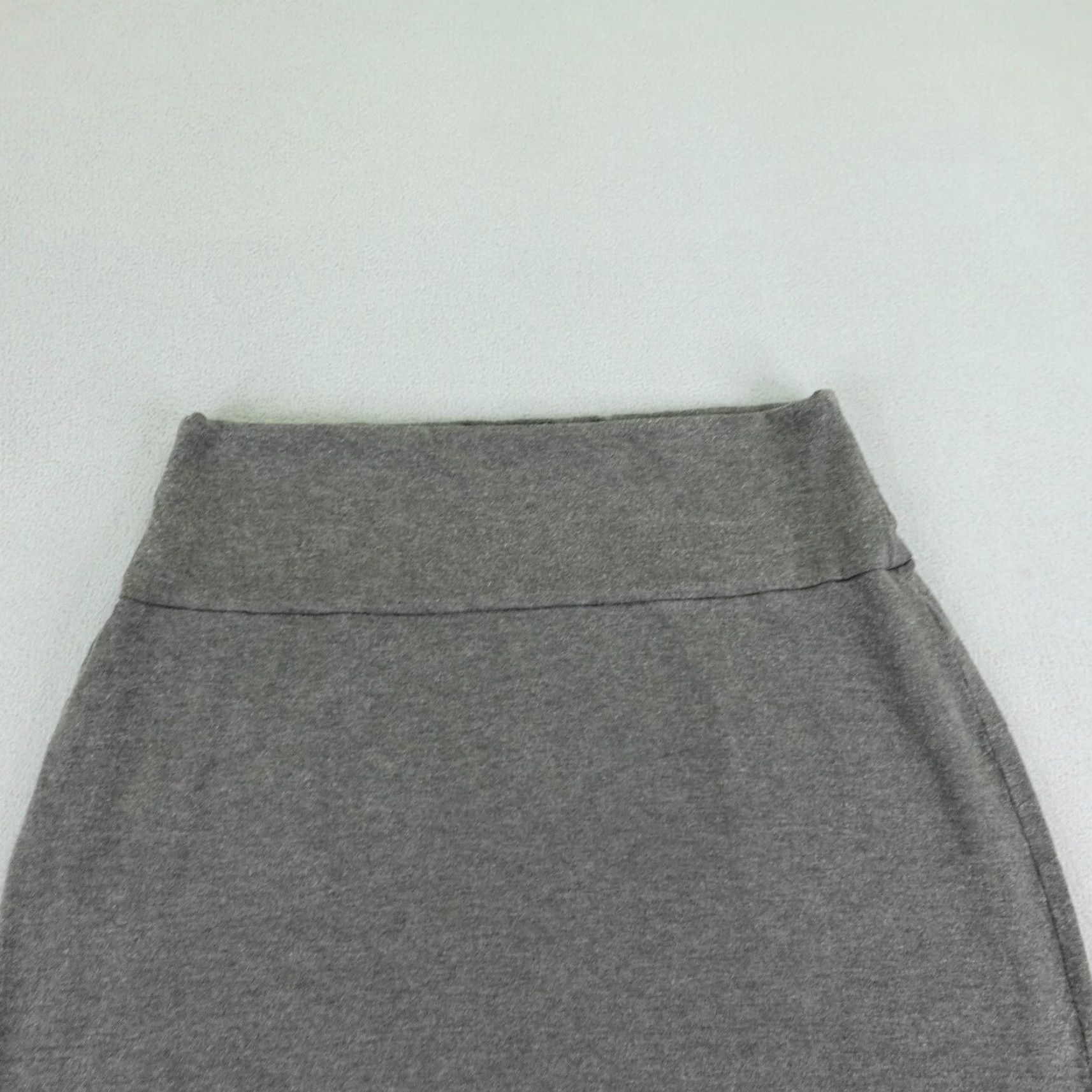 VINTAGE Eileen Fisher Skirt Women Midi Gray Medium Lyocell Spandex Knit Stretch Contour